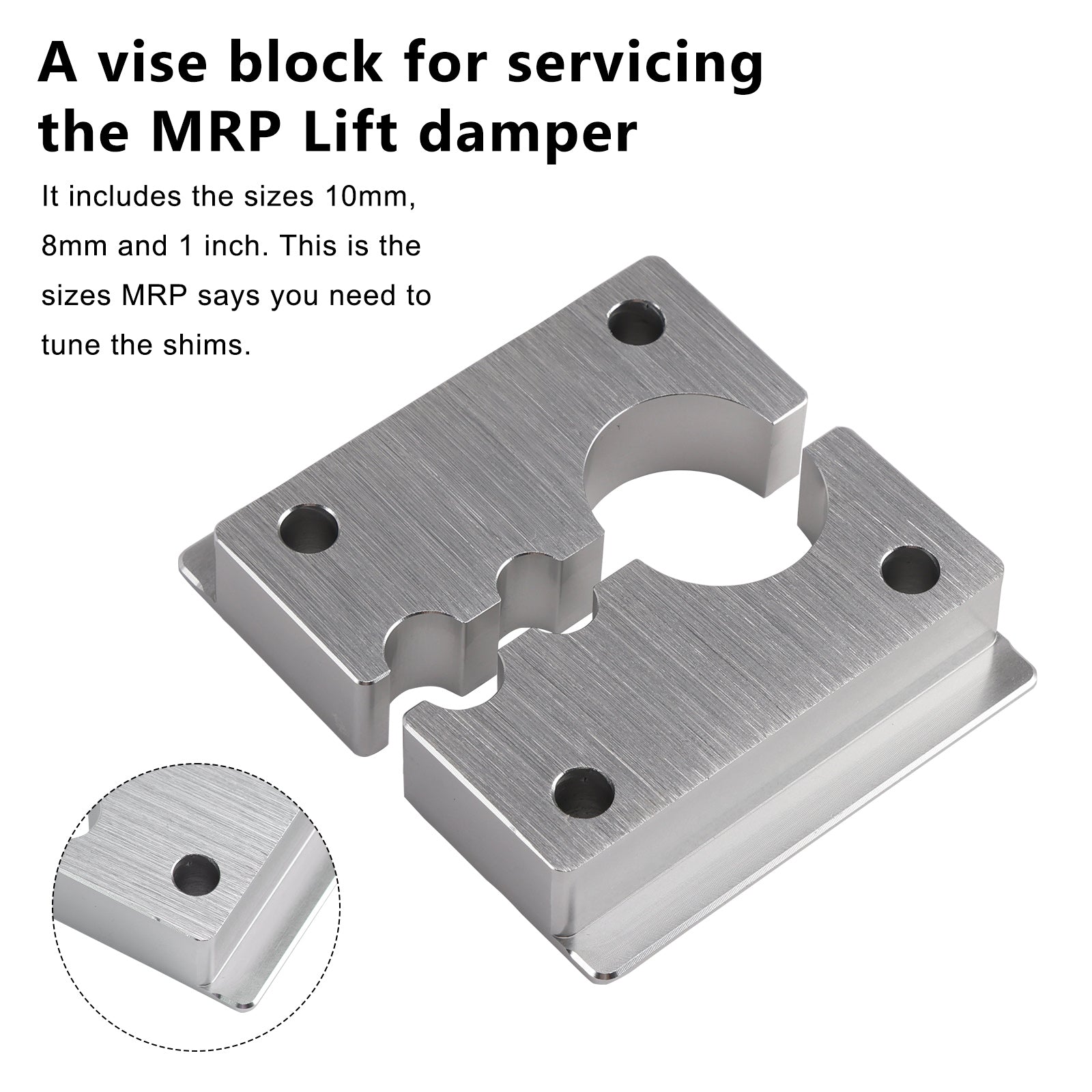 Tool for MRP Lift damper to tune it. Has 8mm/10mm/1 inch vise clamp/block