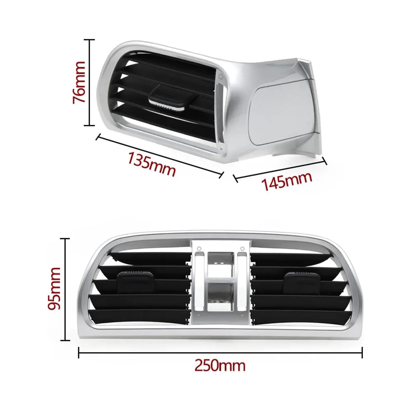 2004-2011 Porsche Carrea 997 Left Right Central AC Vent Cover Silver 99755214105 99755213105 99755213205