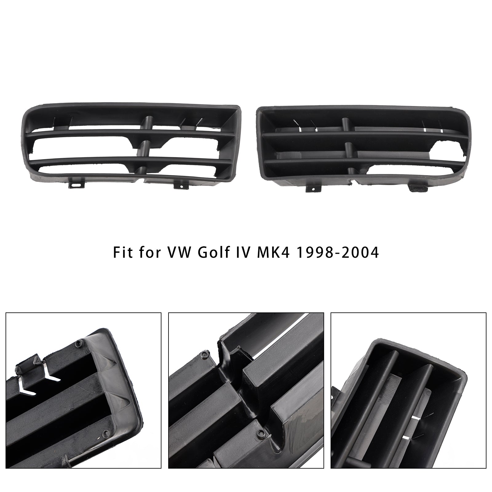 1998-2004 VW Golf IV MK4 1 Pair Front Bumper Fog Light Grill Cover Bezel 1J0853665B 1J0853666E