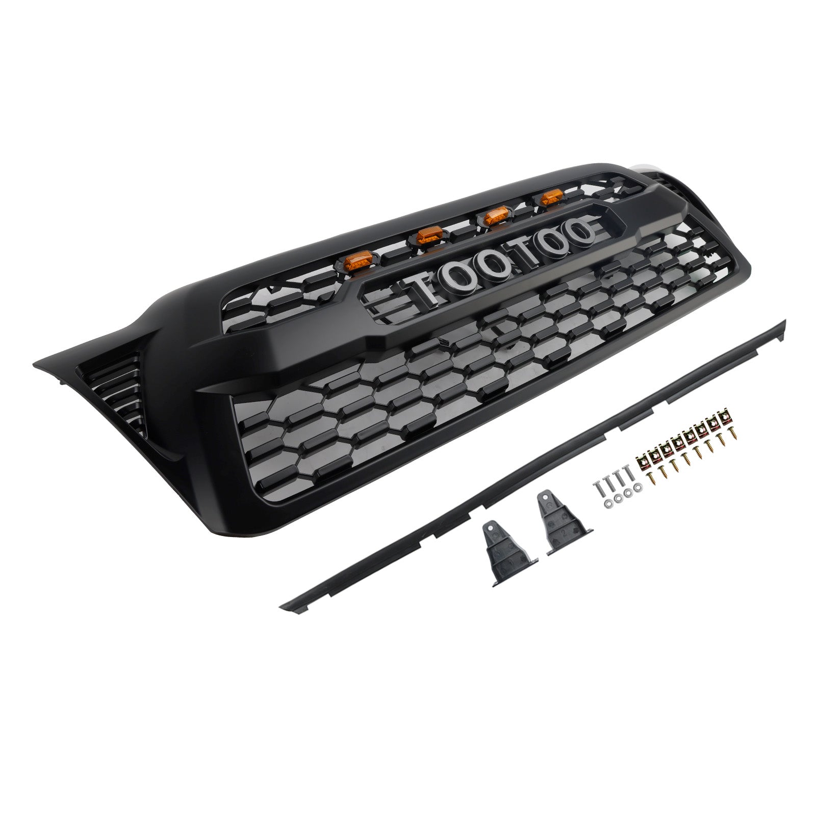 Matte Black Front Bumper Grille Grill Fit Toyota Tacoma 2005-2011 W/LED