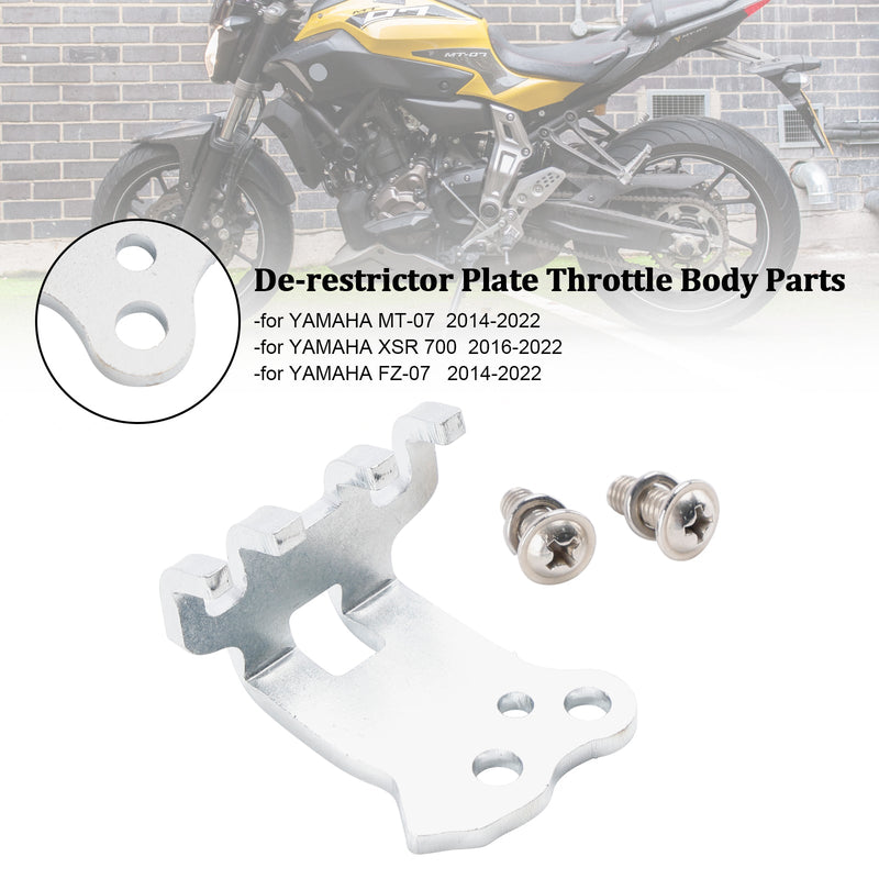 De-restrictor Plate Throttle Body Parts For YAMAHA MT-07 FZ-07 XSR700 2014-2022