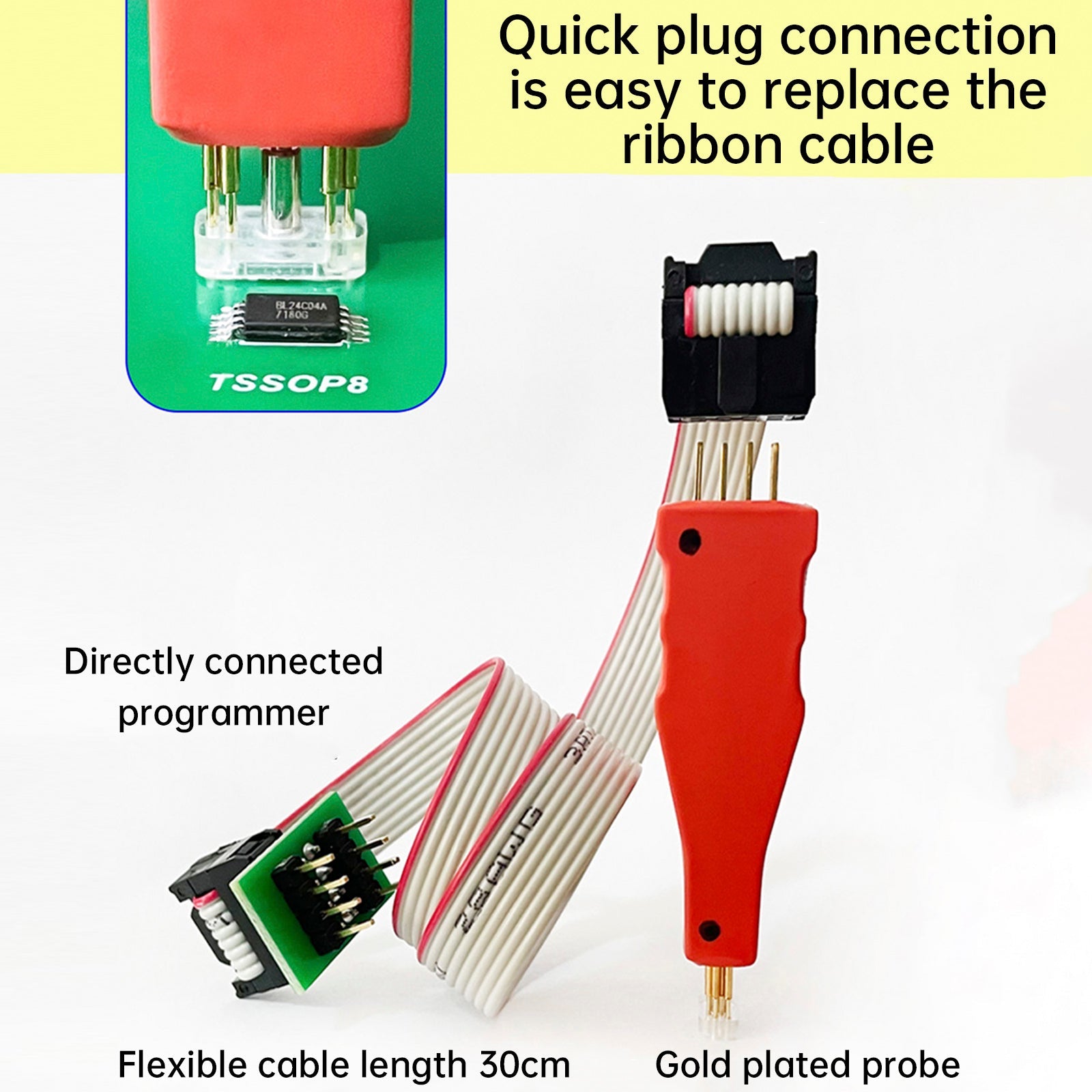 TSSOP8/MSOP8 Chip Burn Test Probe Micro Chip Spring Pin Car Connection Cable