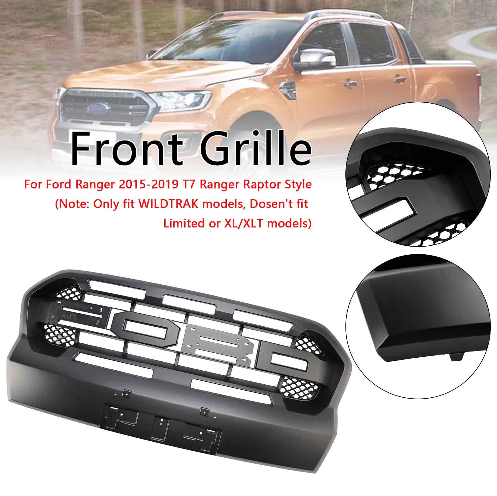 Raptor Style Front Bumper Grille Grill Fit Ford Ranger 2019-2023 T8 W/LED