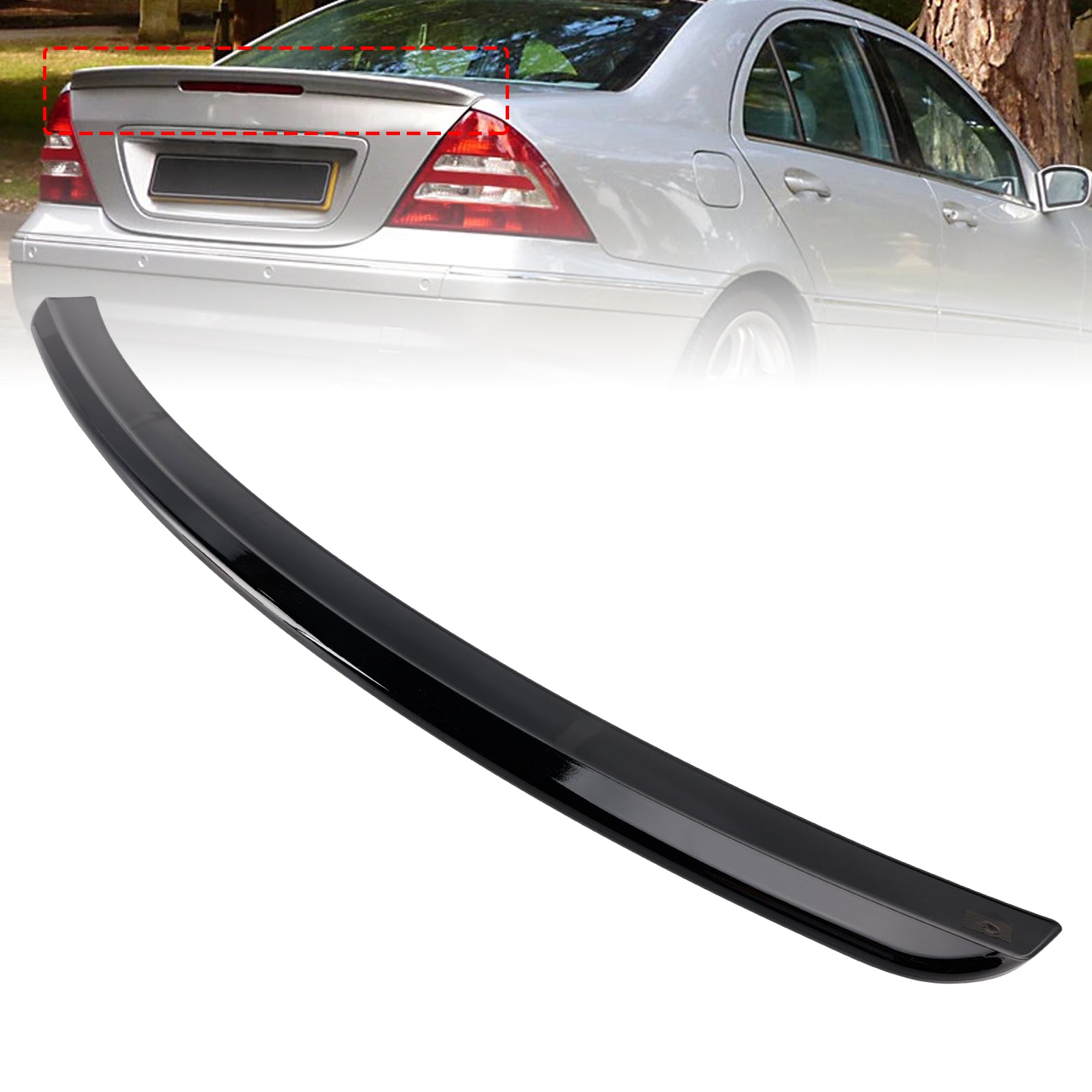 Gloss Black Rear Spoiler For Mercedes-Benz C-Class W203 2001-2007 Sedan