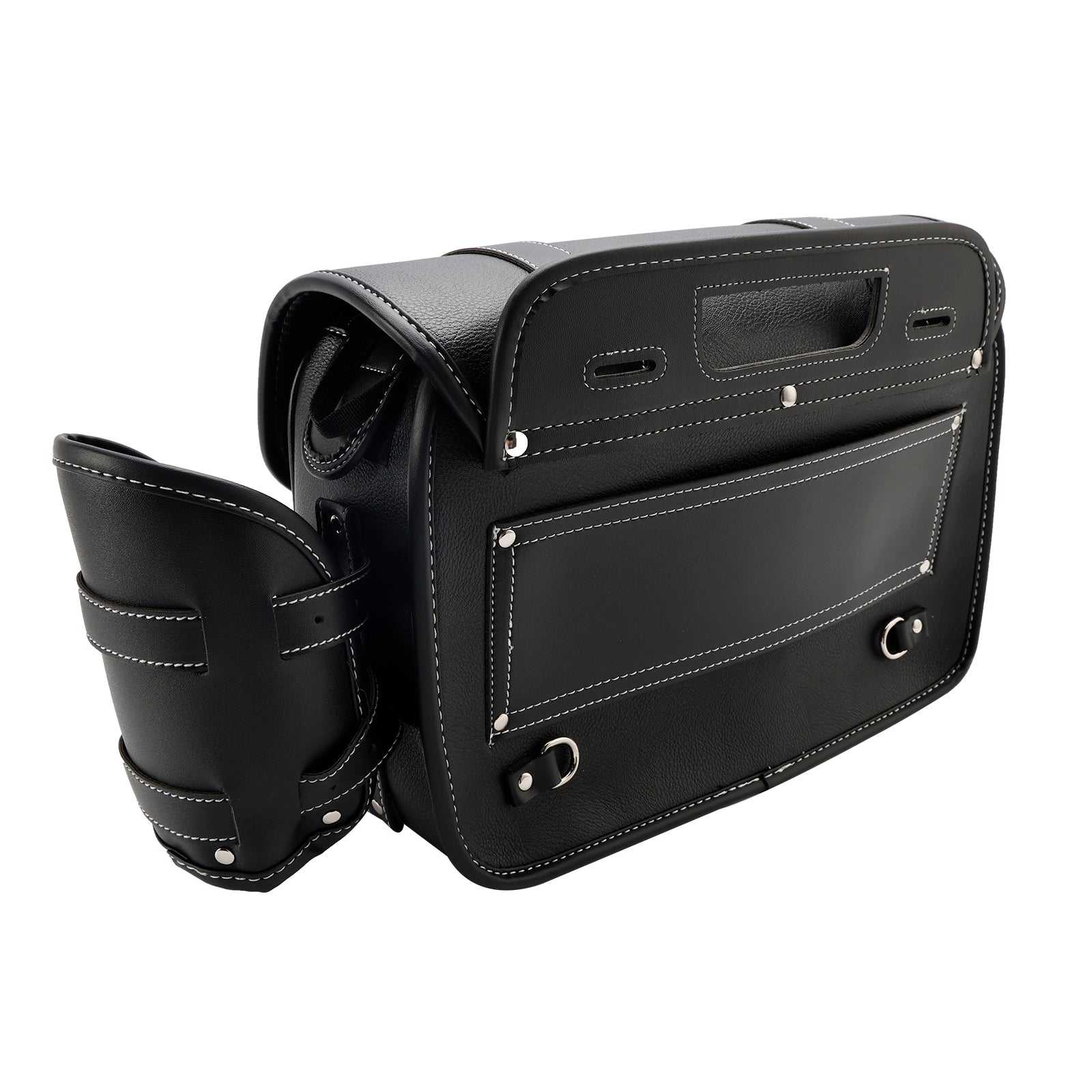 Tail Bag Pu  Side Saddlebag Tail Bag Luggage Pouch Storage Black For Motorbike