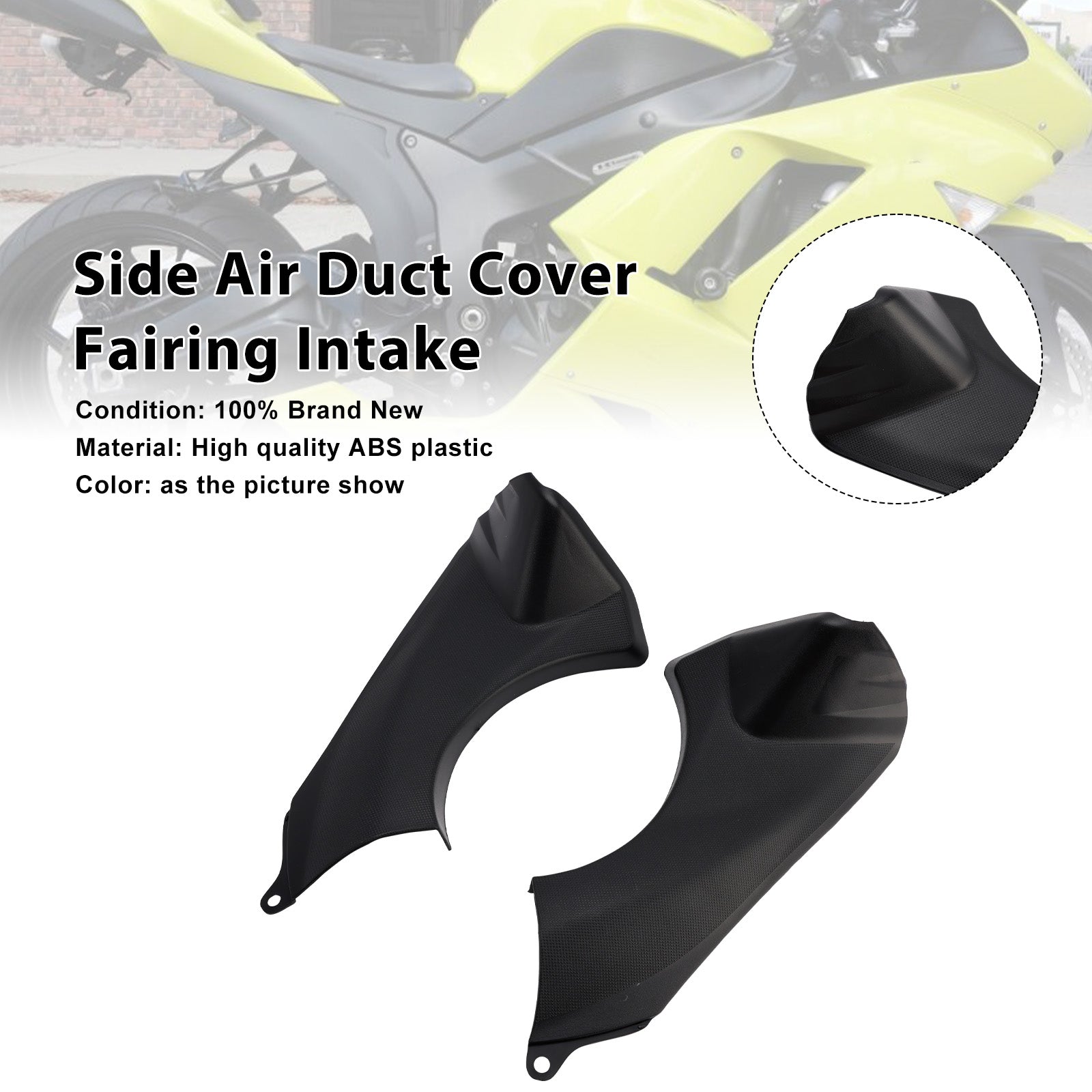 2007 2008 Kawasaki Ninja ZX-6R Side Air Duct Cover Fairing Intake