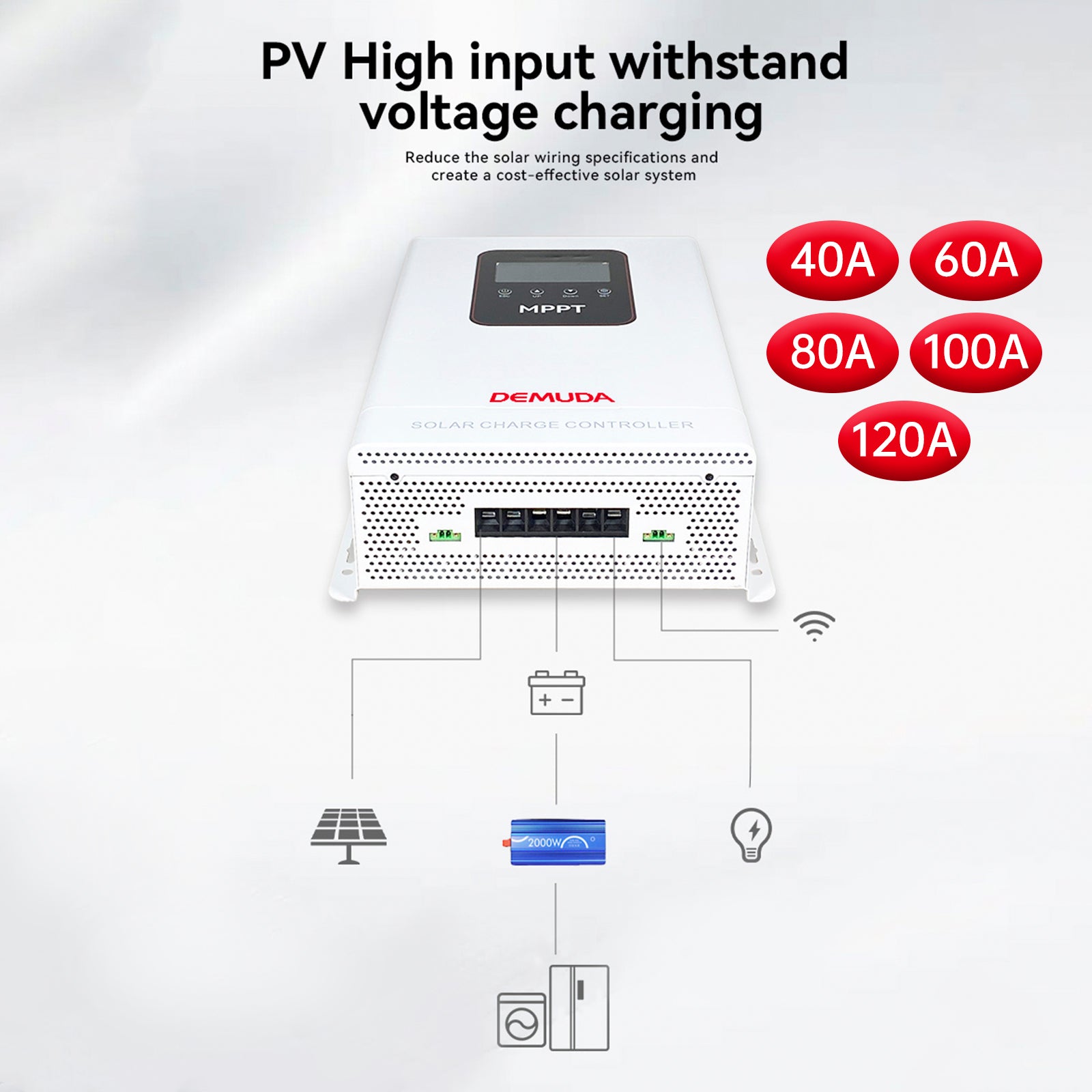 40A-120A MPPT Solar Controller 12V-48V Photovoltaic Home Energy Storage Control