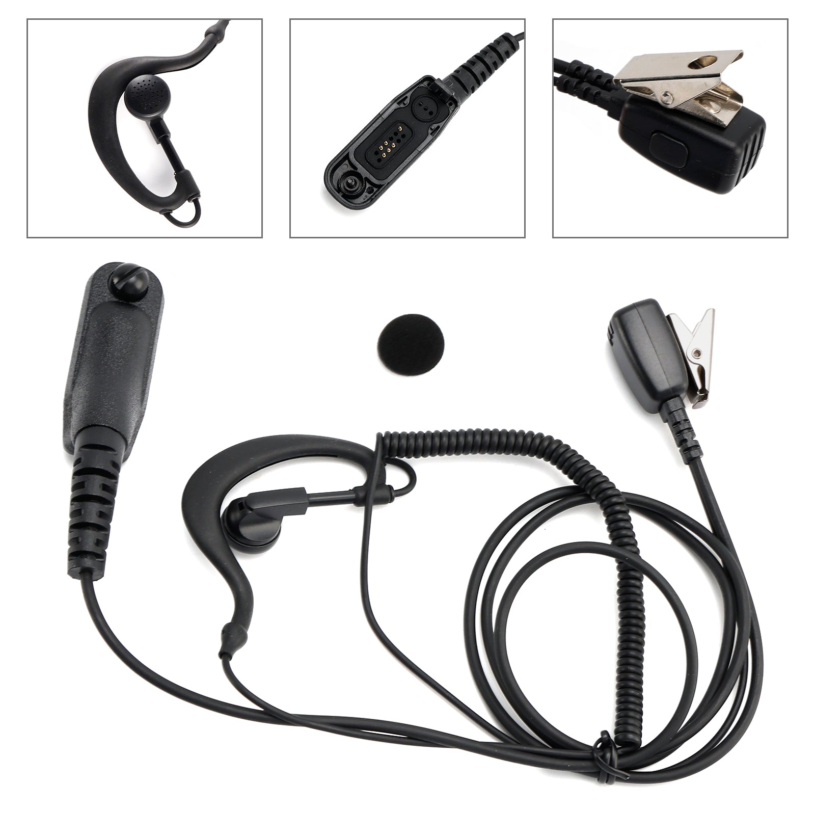8268-614 Curved Earhook Headset For XPR6380 XiR P8260 DP3600 APX6000 GP328D