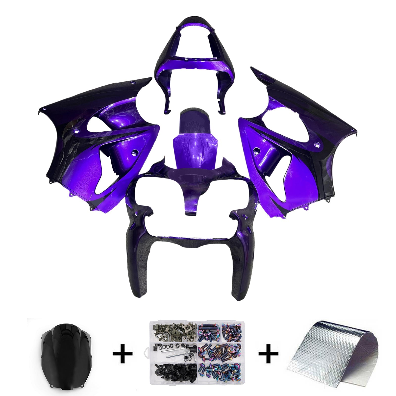 Injection Fairing Kit Bodywork For Kawasaki ZX6R 636 2000-2002 ZZR600 2005-2008