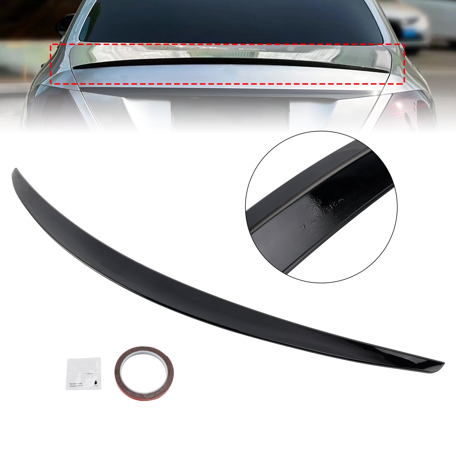 Gloss Black Rear Spoiler For Mercedes-Benz E-Class W213 16-23 E63 Style