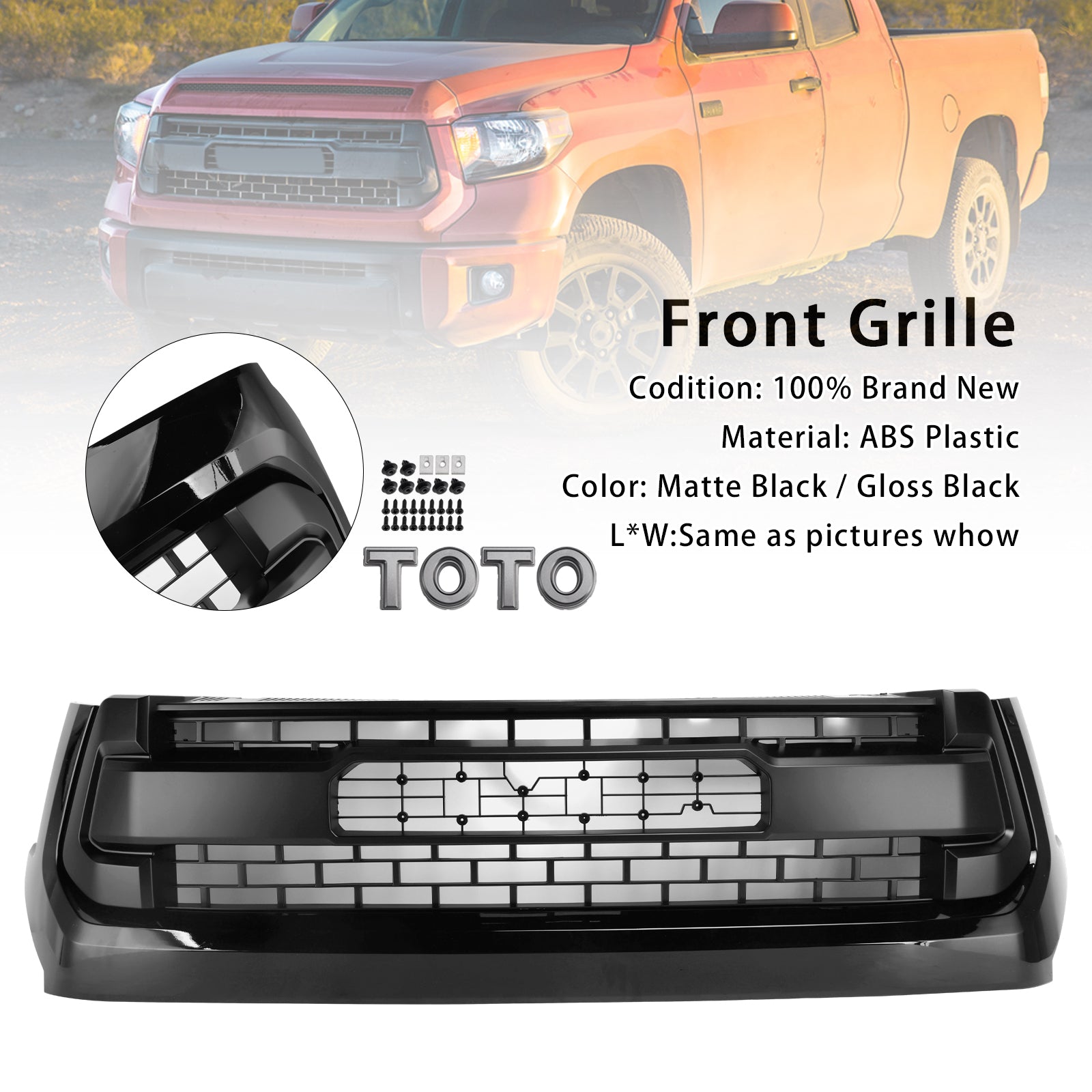 2014-2018 Toyota Tundra TRD PRO Black Honeycomb Front Grill Grille