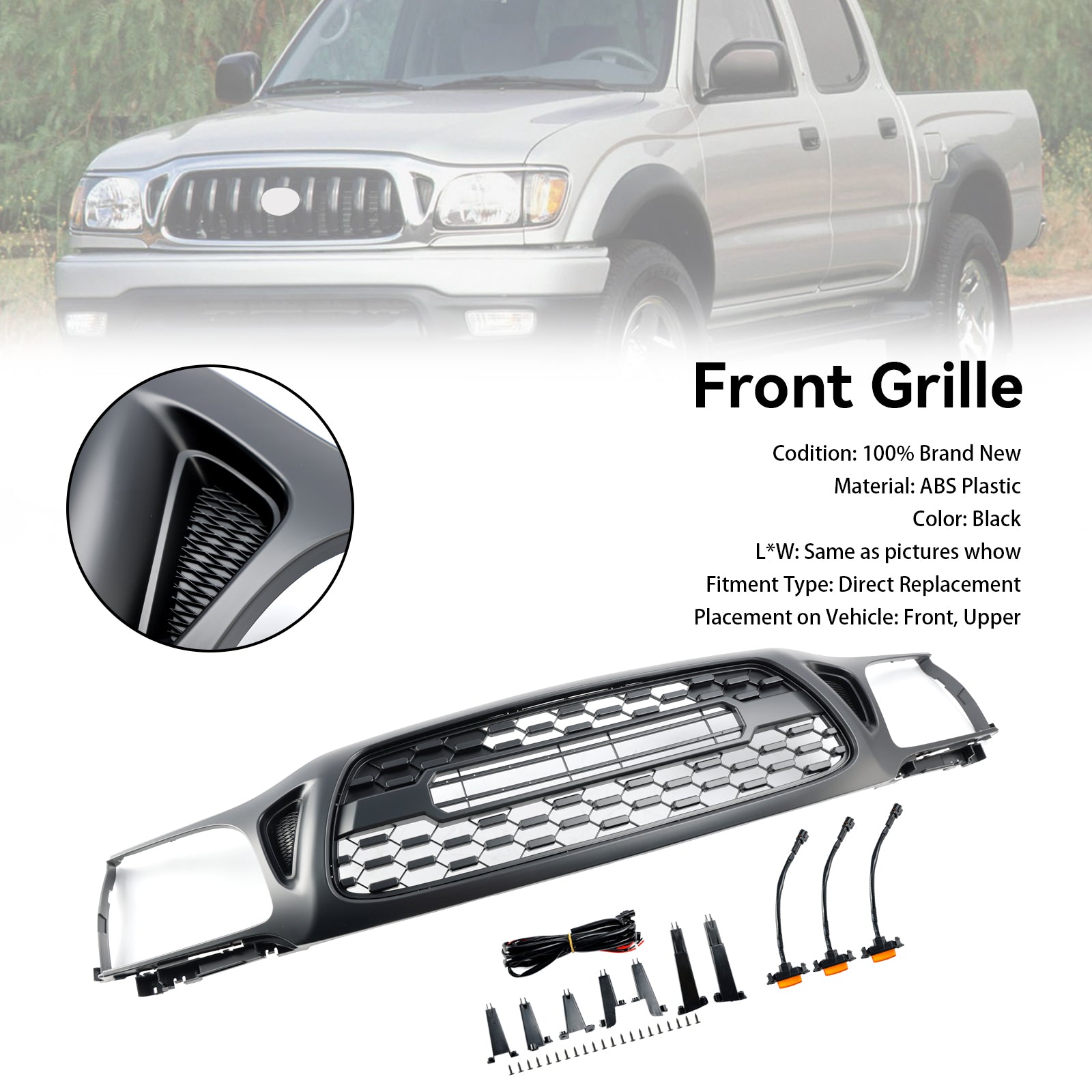 2001-2004 Toyota Tacoma TRD PRO Honeycomb Front Bumper Grille Grill