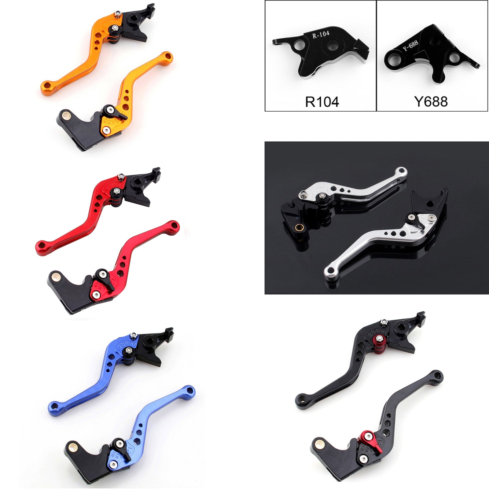 Short Brake Clutch Levers For Yamaha YZF R6 05-14 YZF R1 04-08 R6S Generic