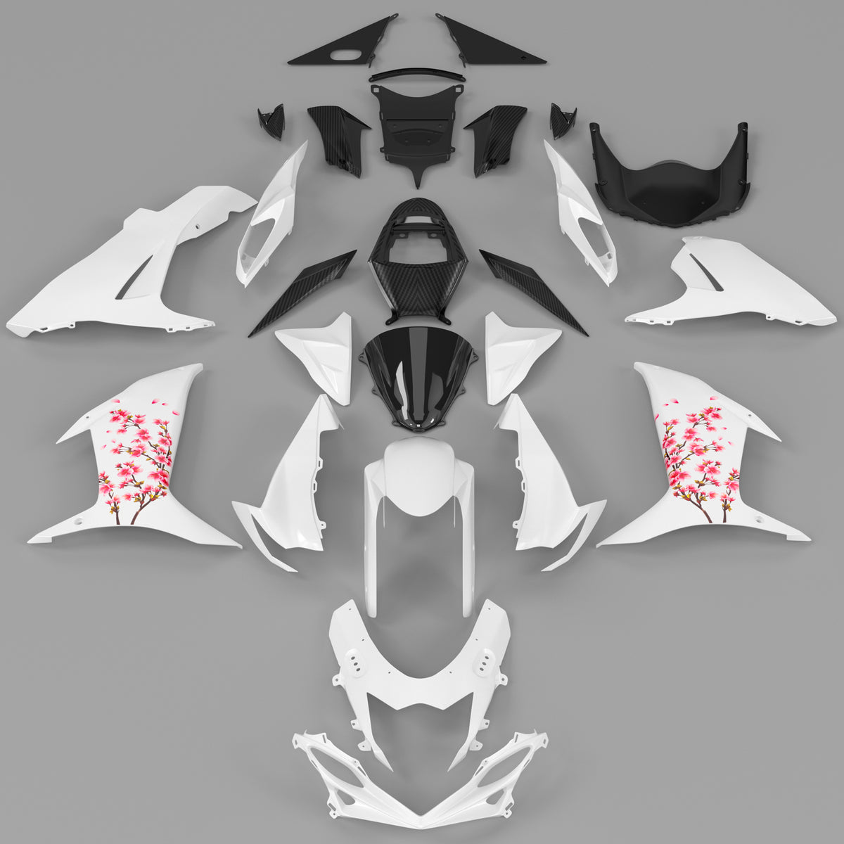 White Injection Fairing Kit Bodywork Plastic ABS For Suzuki GSXR 600/750 2011-2026 K11