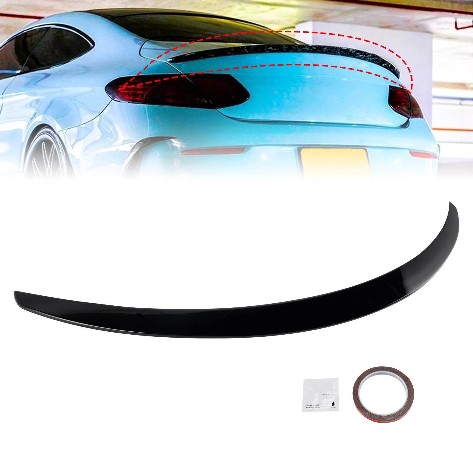 2014-2021 Mercedes-Benz C-Class W205 C205 Coupe Gloss Black Rear Spoiler