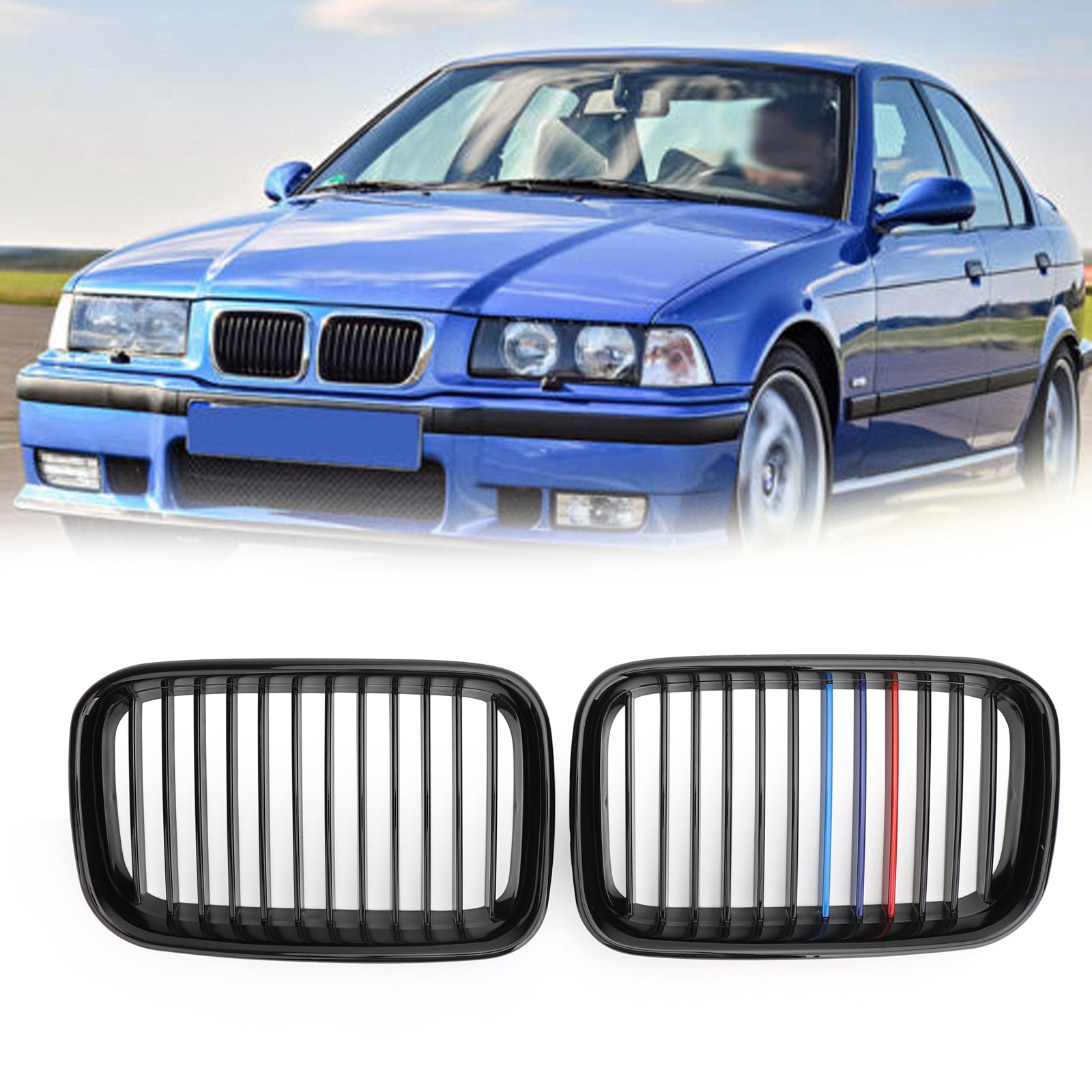 Sport Color Black Front Hood Kidney Sport Grill Fit BMW 3 Series E36 1992-1996