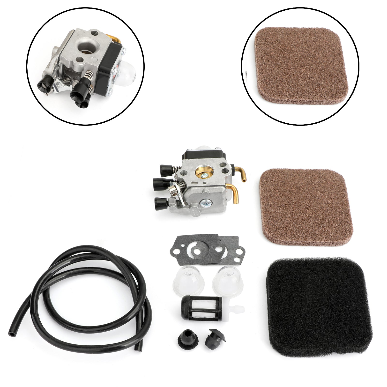 Carburetor For Stihl FS85 FS75 FS80 KM55 HS75 HS80 HS85 Carb Air Fuel Filter Kit