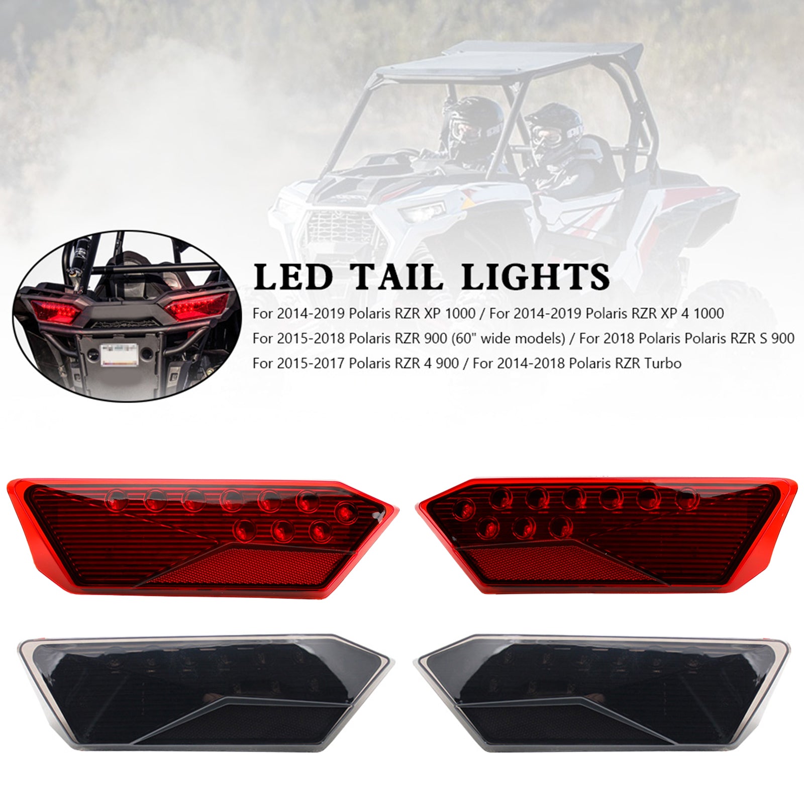 2412341 2412342 LED Tail Lights For Polaris RZR Turbo 1000 XP 900 S 2014-2019