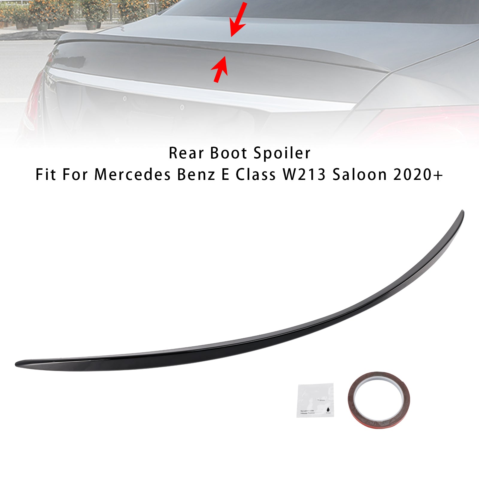 2020+ Mercedes-Benz E-Class W213 E63 Style Gloss Black Rear Boot Spoiler