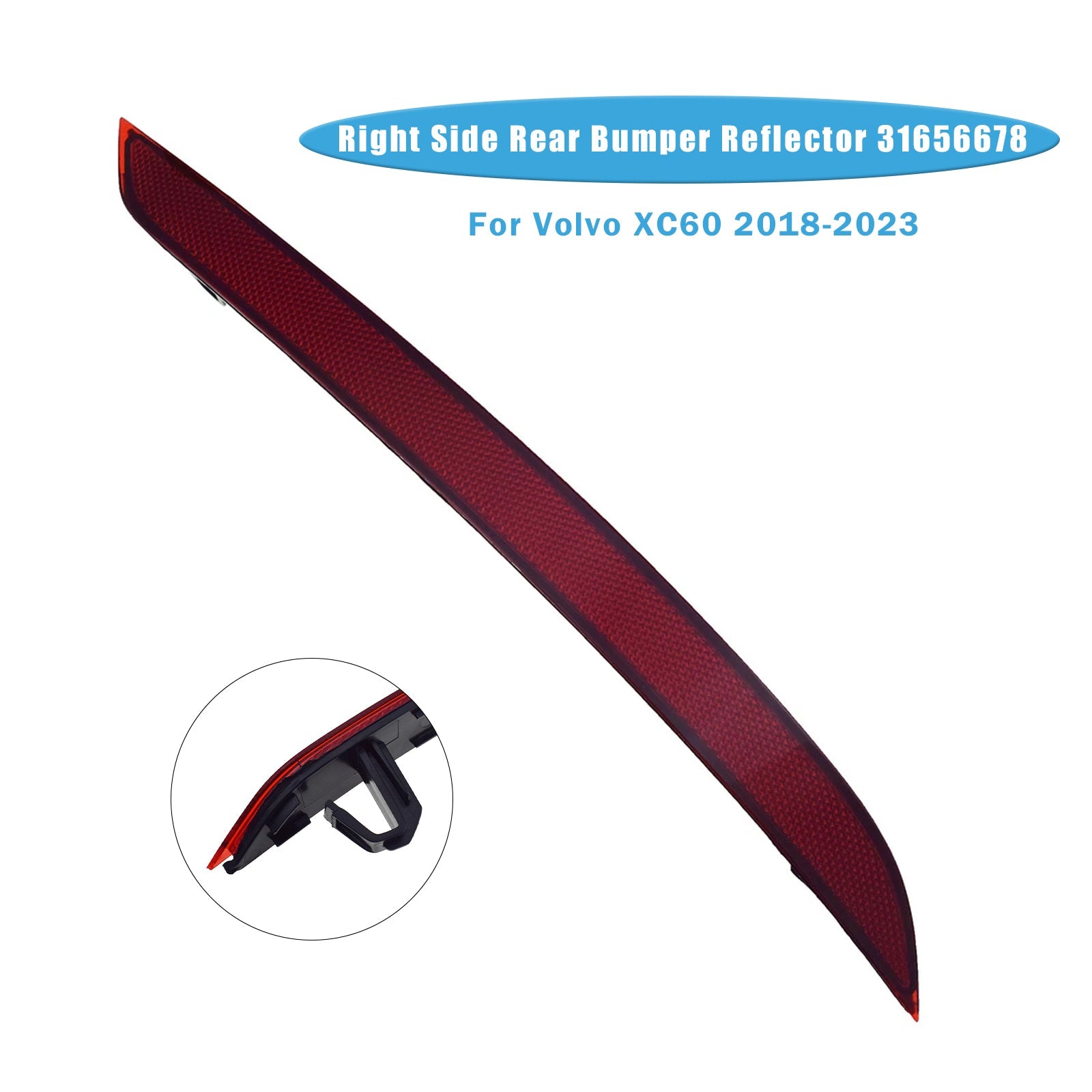 2018-2023 Volvo XC60 Right Side Rear Bumper Reflector 31656678