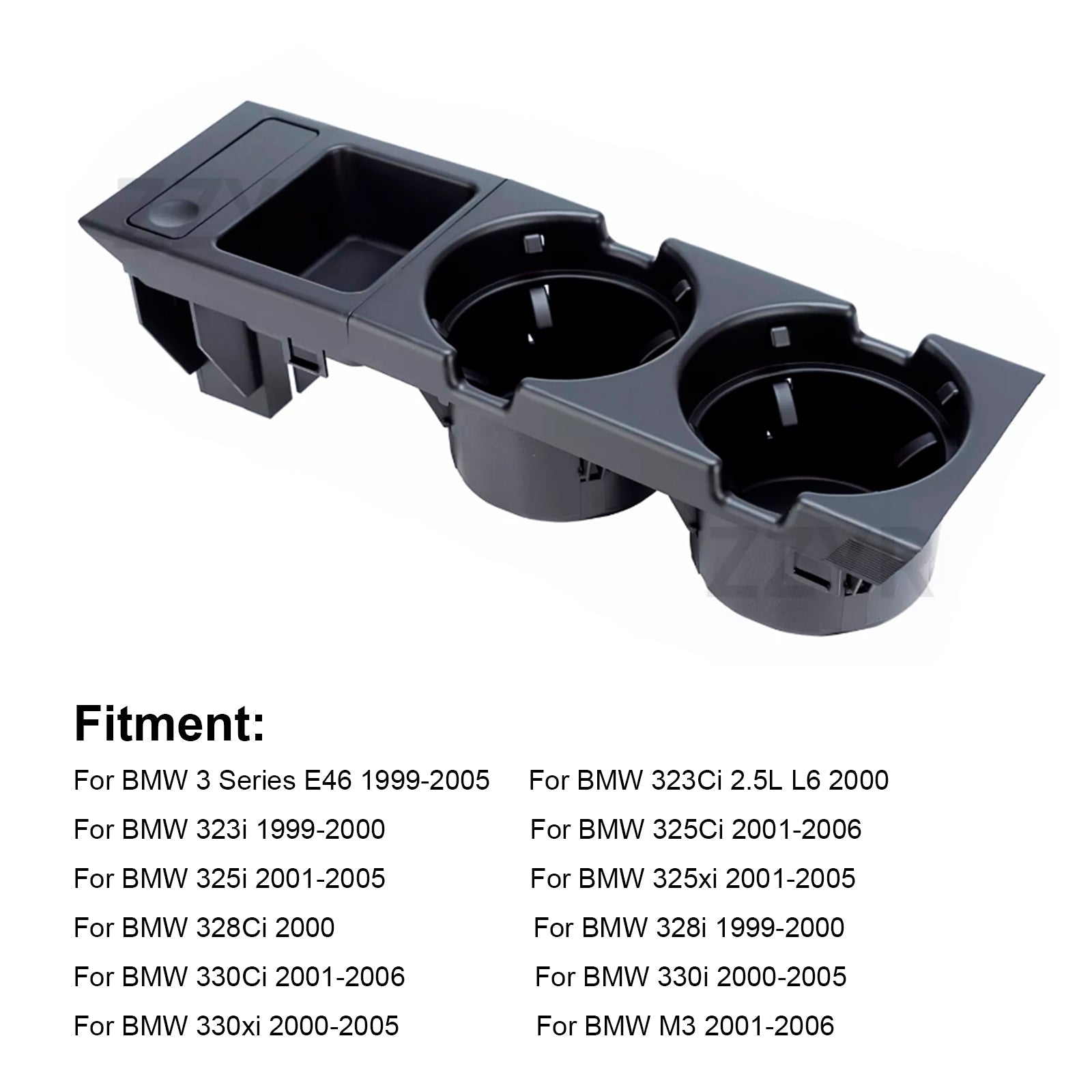 Black Front Center Console Cup Holder Coin Holder 51168217953 For BMW E46