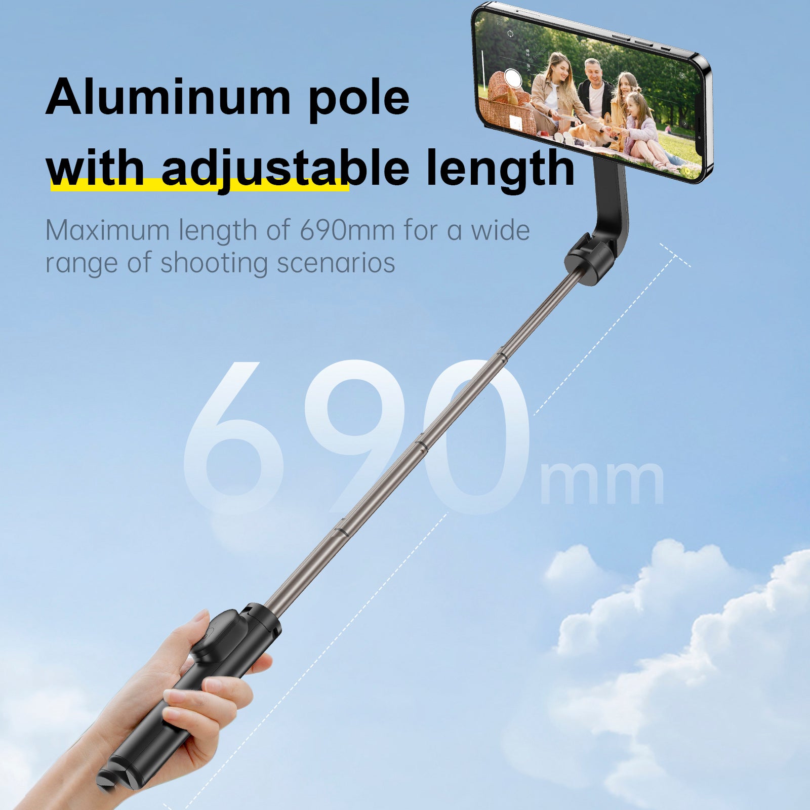Magnetic Mobile Phone Mini Selfie Stick Magesafe Bluetooth Aluminum Alloy Tripod