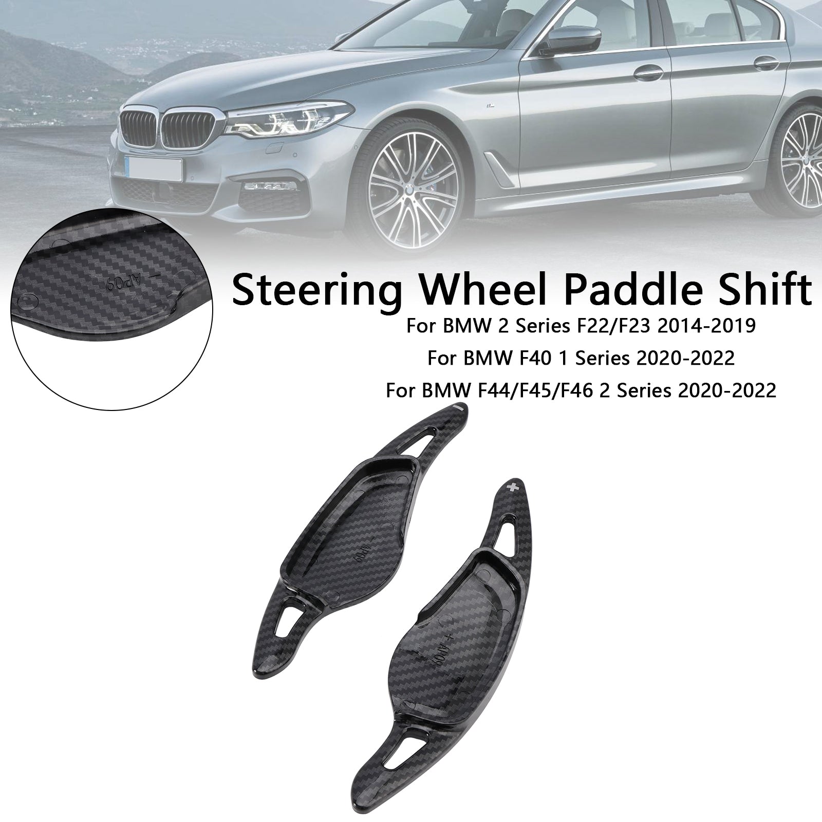 Carbon Look Steering Wheel Paddle Shifter Fit BMW 3 4 5 G20 G22 G30 2018+