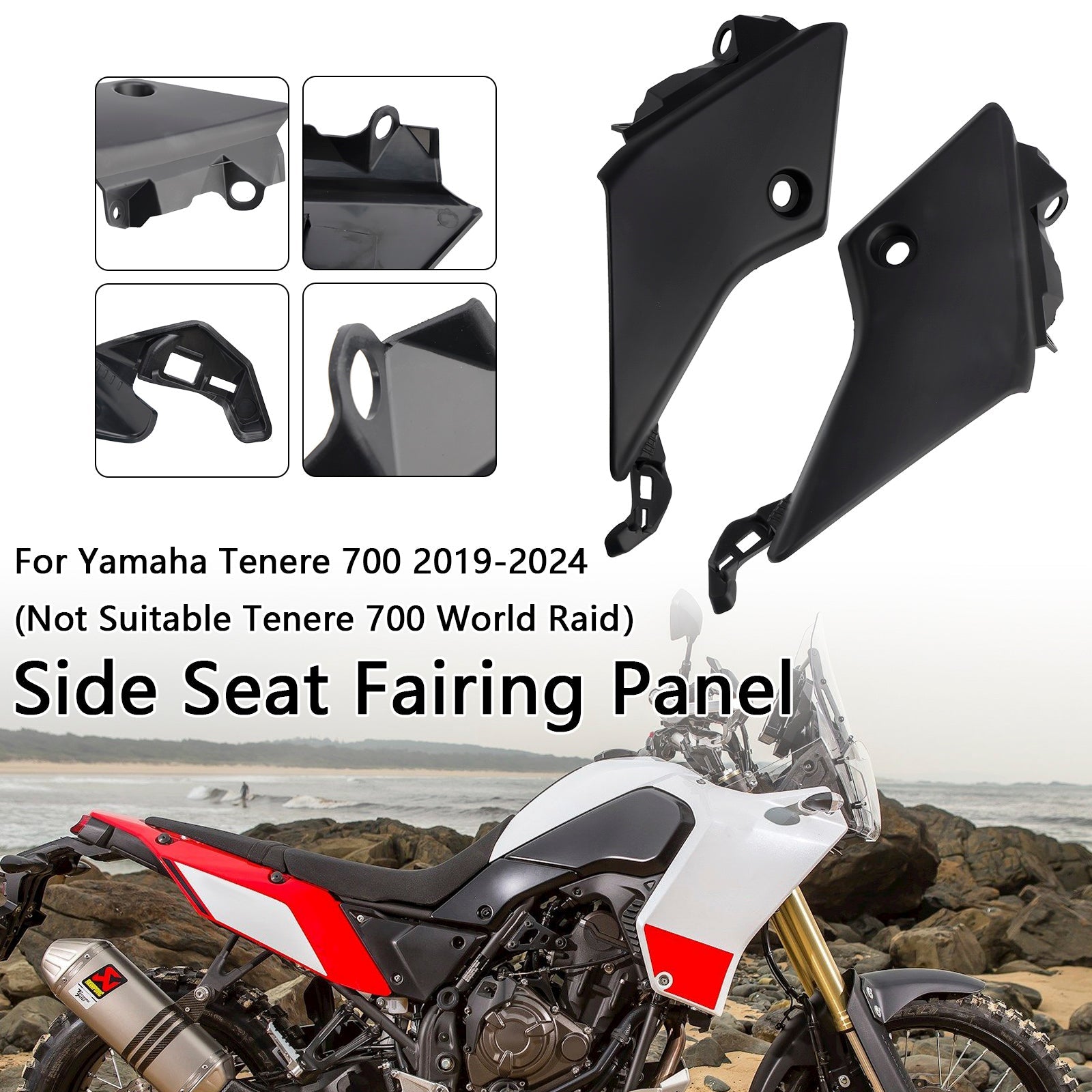 Side Seat Fairing Panel Cowl For Yamaha Tenere 700 2019-2024