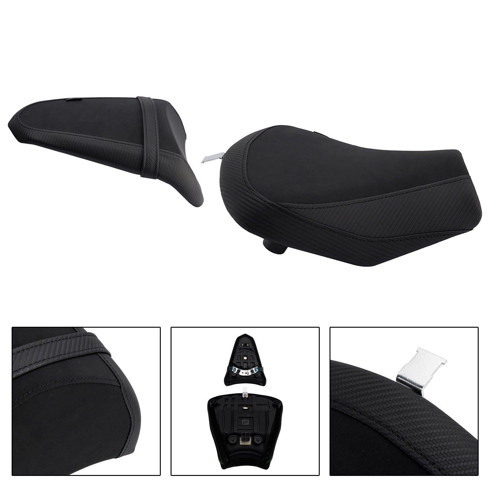 2017-2025 For Kawasaki Ninja 650 Z650 Front&Rear Raider Passenger Cushion Kit Black