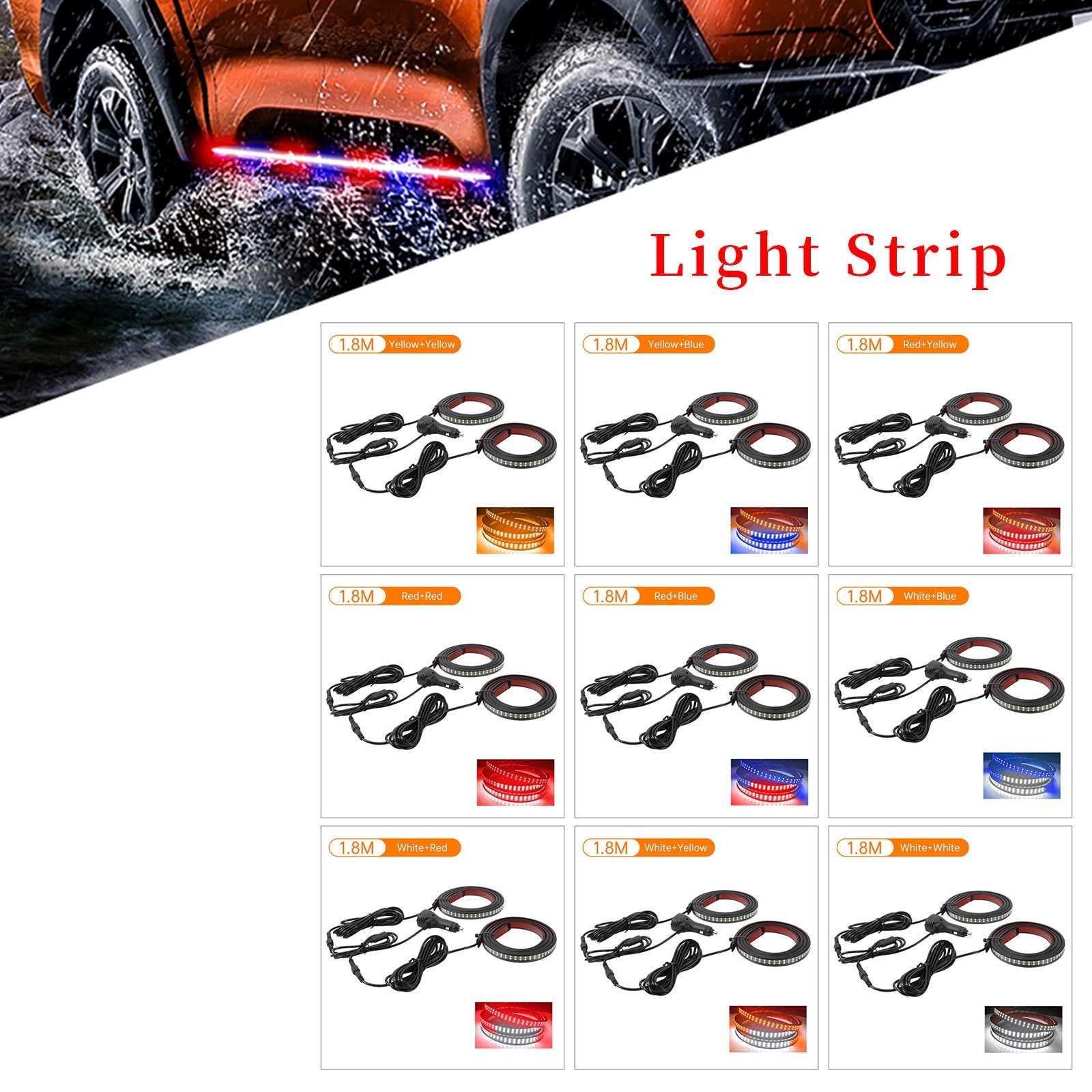 Dual Color Running Board Side Step LED Light Strips For Pickup Truck