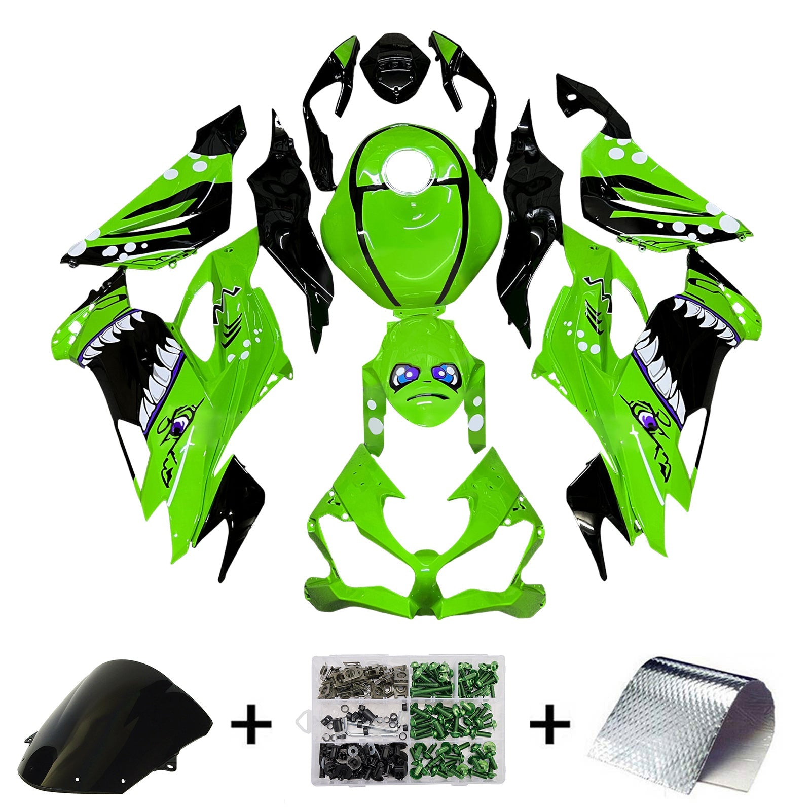 Injection Fairing Kit Bodywork Plastic ABS fit For Kawasaki ZX6R 2019-2023
