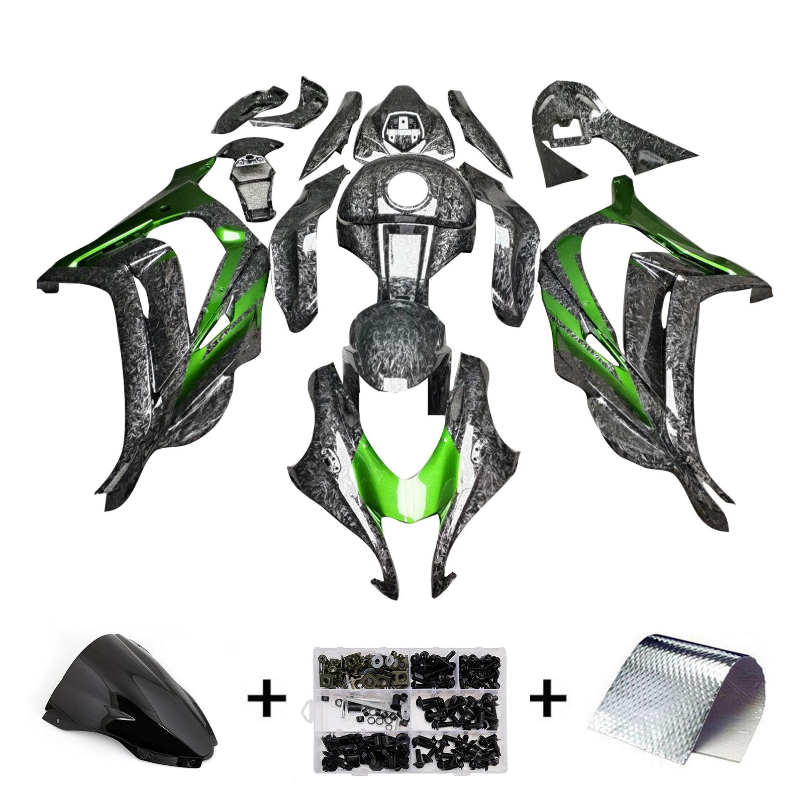 Injection Fairing Kit Bodywork Plastic ABS fit For Kawasaki ZX10R 2016-2020