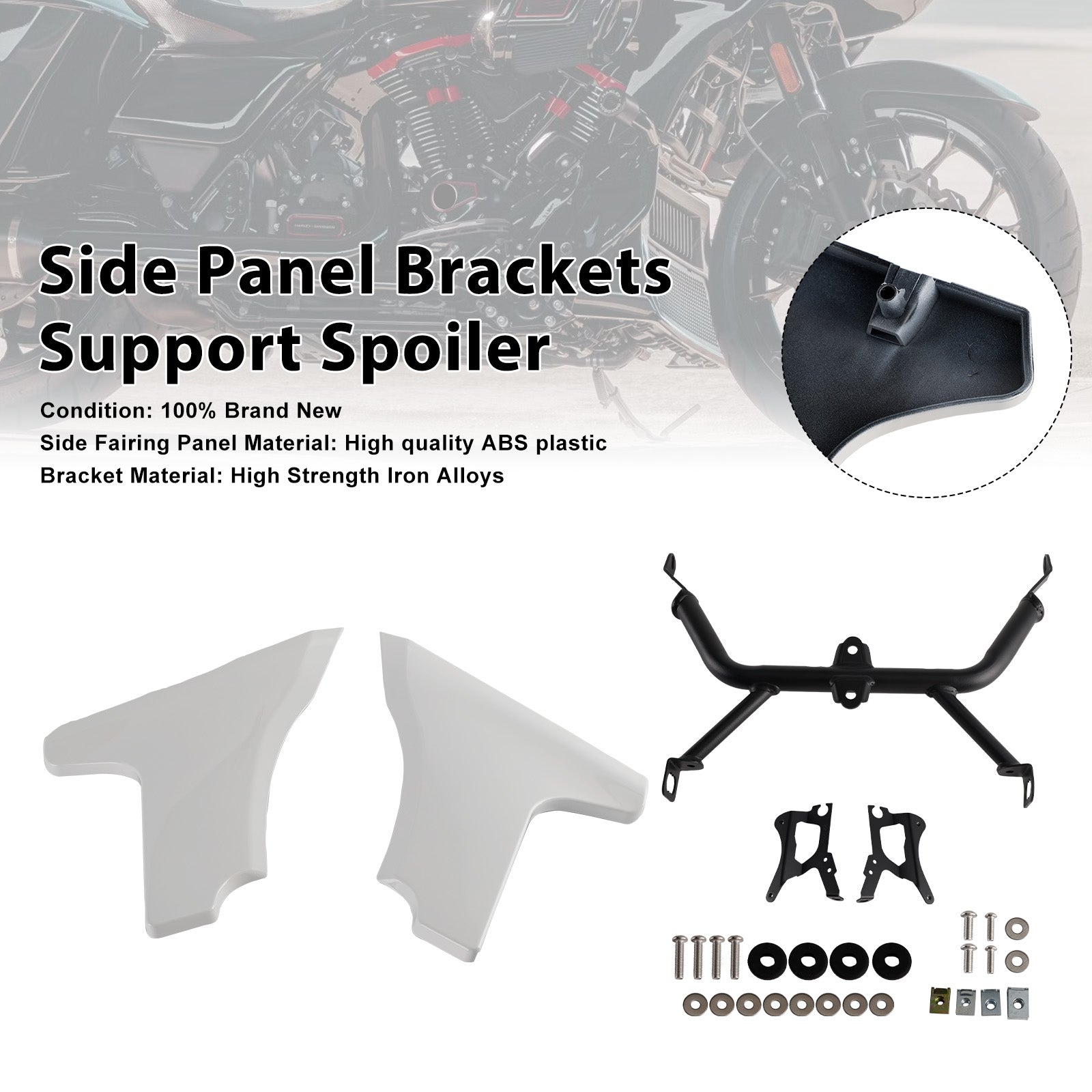Side Panel Brackets Support Spoiler For CVO 121 117 Road Glide FLTRXSE 2023-2025