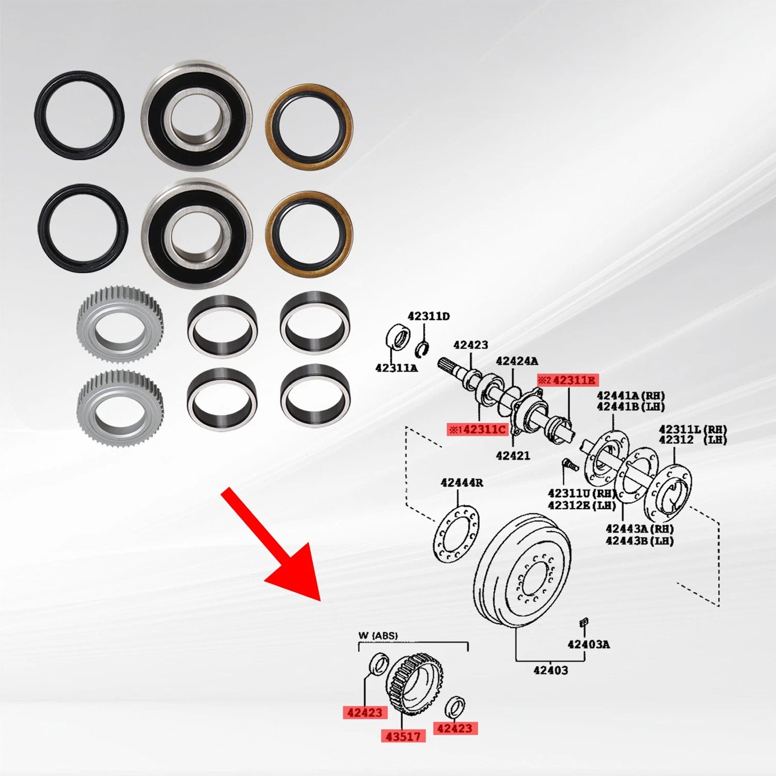 2001-2002 Toyota 4Runner Transmission Clutch Plate Friction Kit 24PCS 725 90363-40068