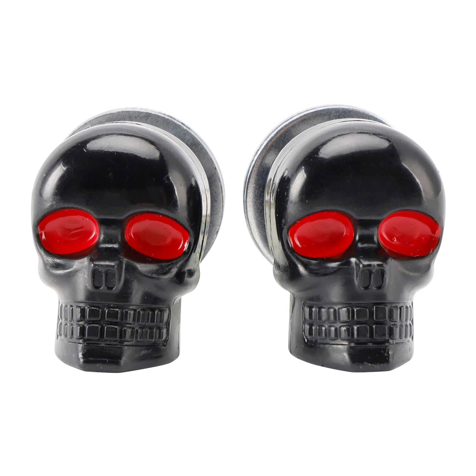 4x Motorcycle Bike Plastic Black Skull License Plate Bolt On Screw On Frame Nut