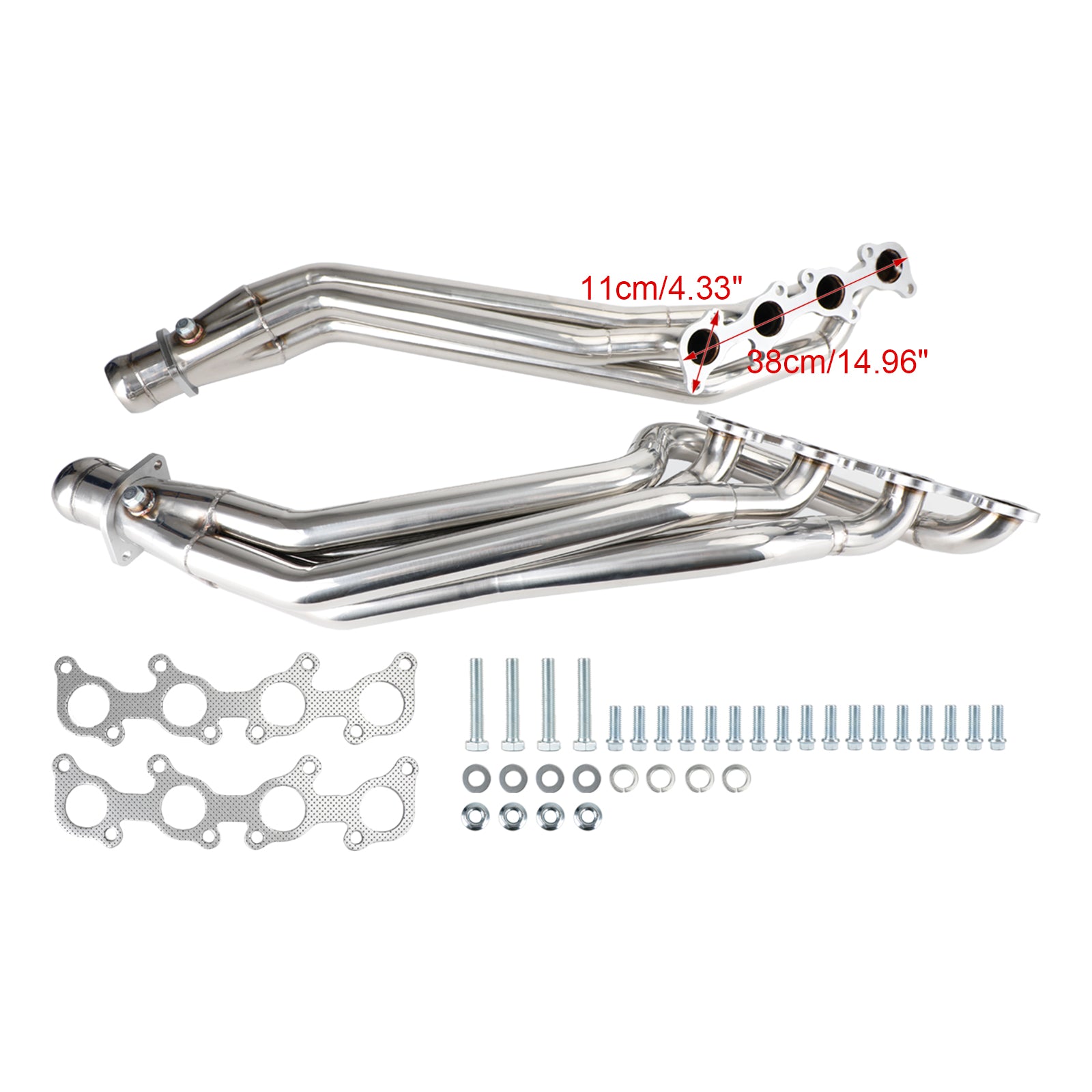 2PCS Exhaust Header Fit Ford Mustang 2011-2016 GT 5.0/302 V8 Stainless Steel