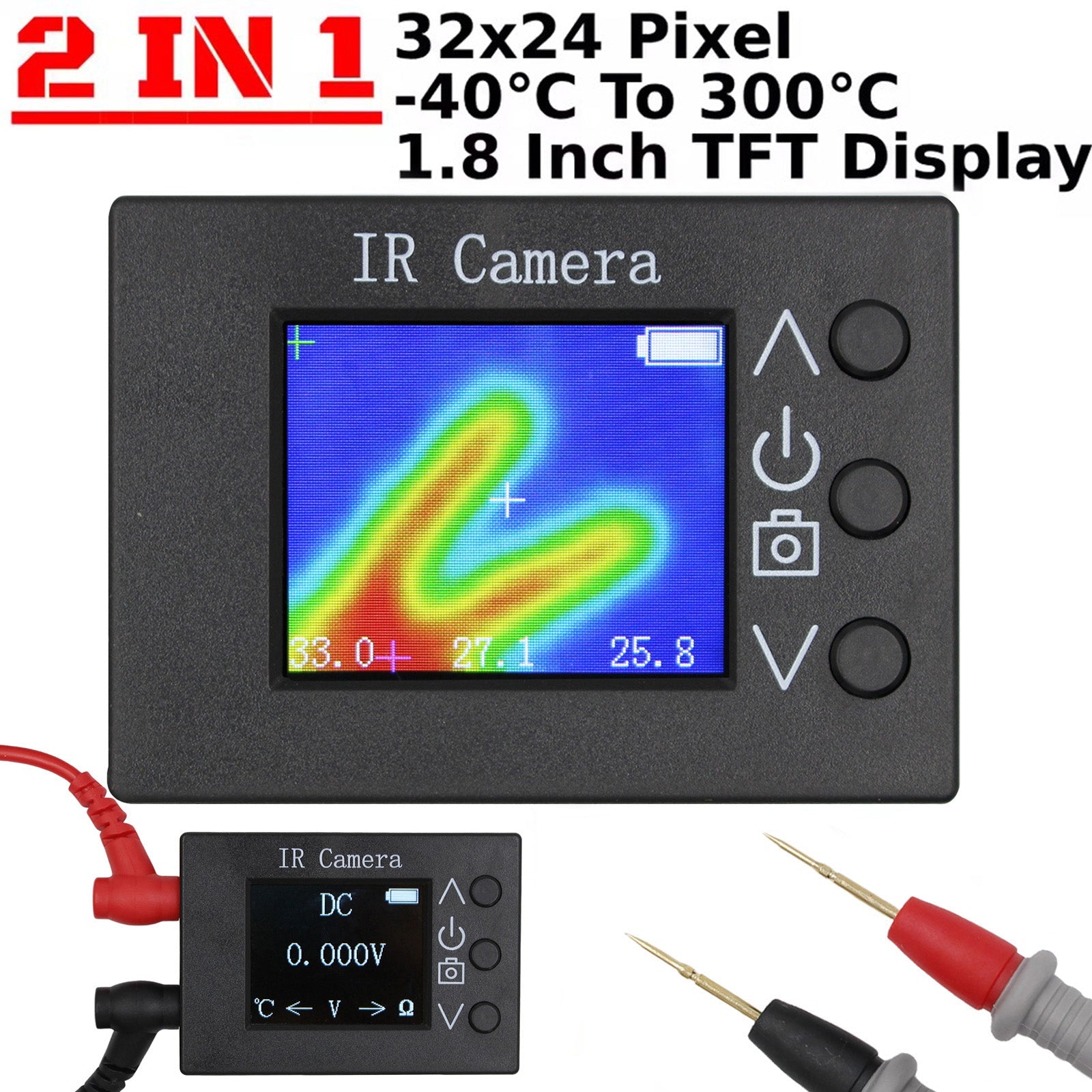 2 In 1 IR Camera Temperature Tester Thermal Imager With Imaging Sensor 1.8Inch