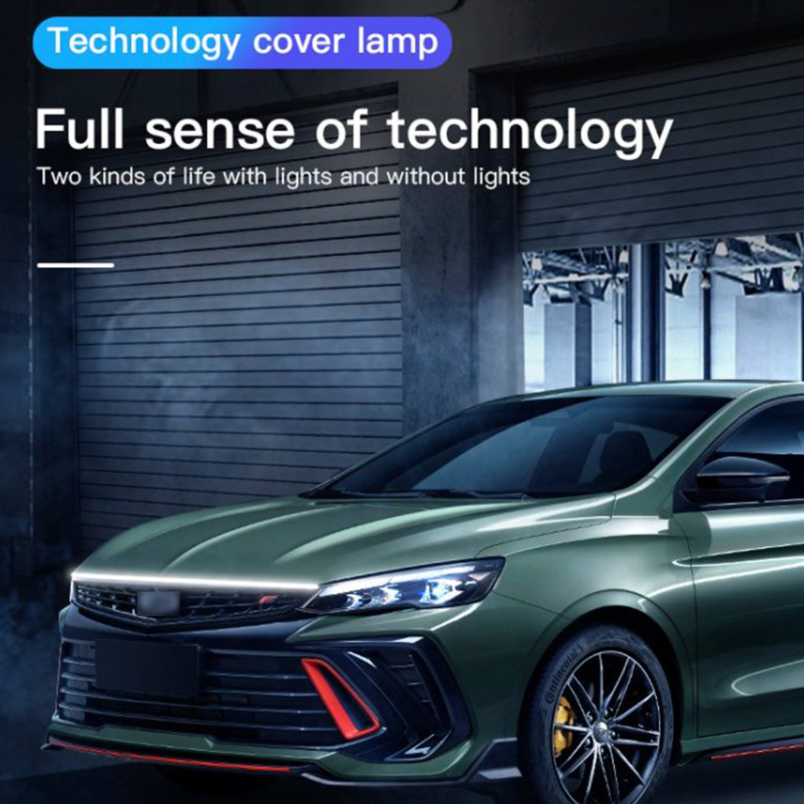 Car Hood LED Daytime Running Light Strip Flexible Dynamic Scan Start Up