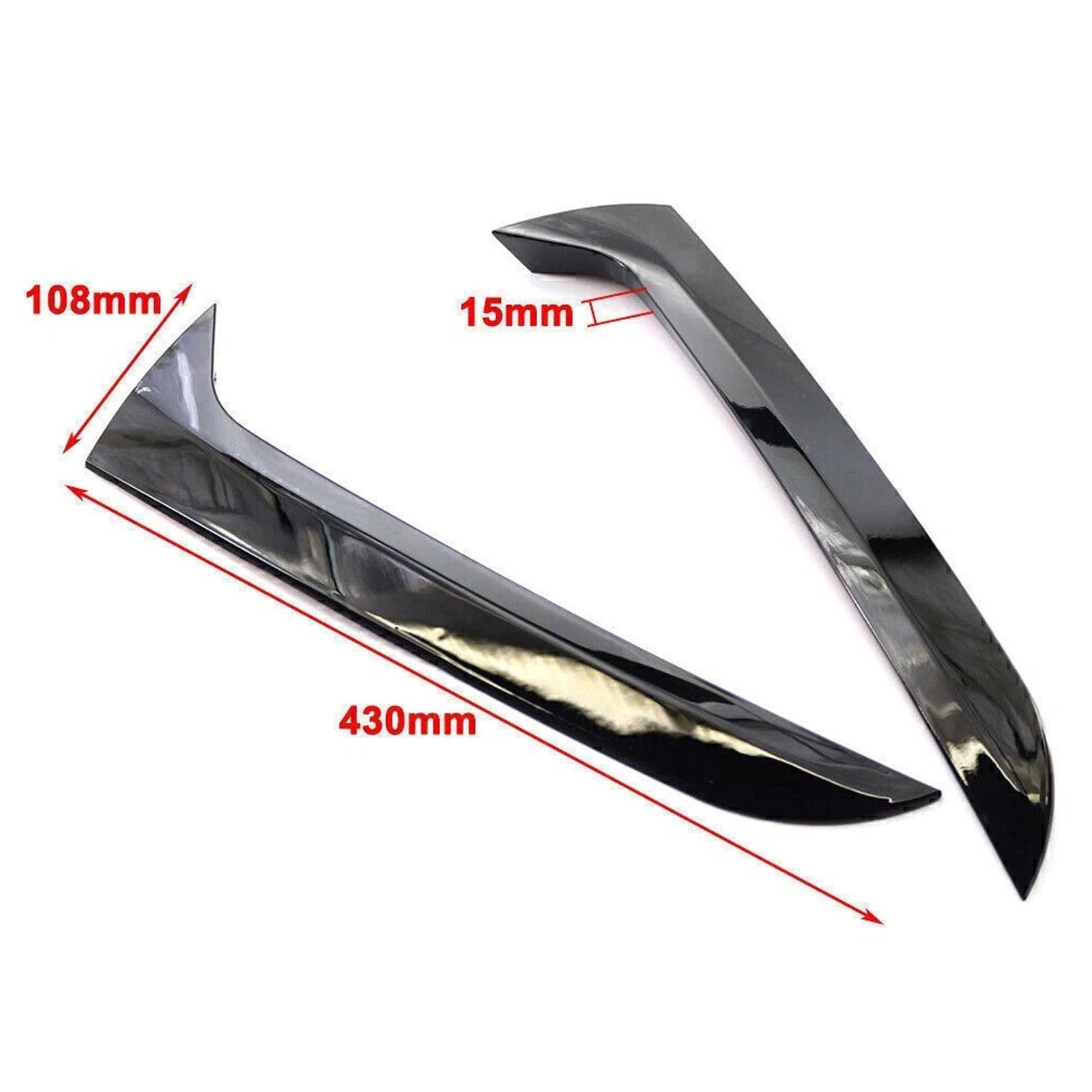 2007-2016 VW Tiguan MK1 Gloss Black Pair Rear Window Side Wing Spoiler