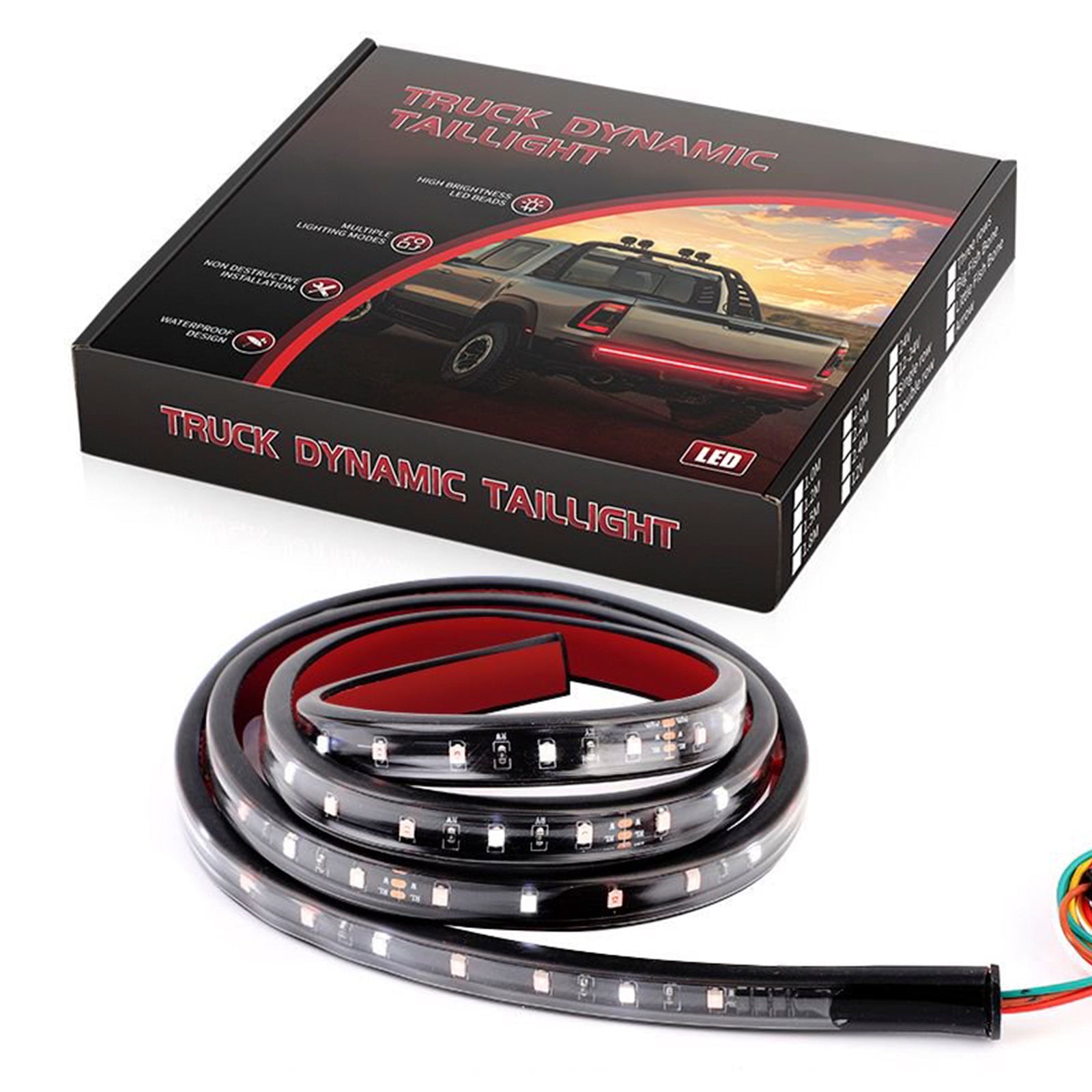Car Truck LED TailLight Strip Turn Signal Lamp Flowing Dynamic Single Row 1.5 meters