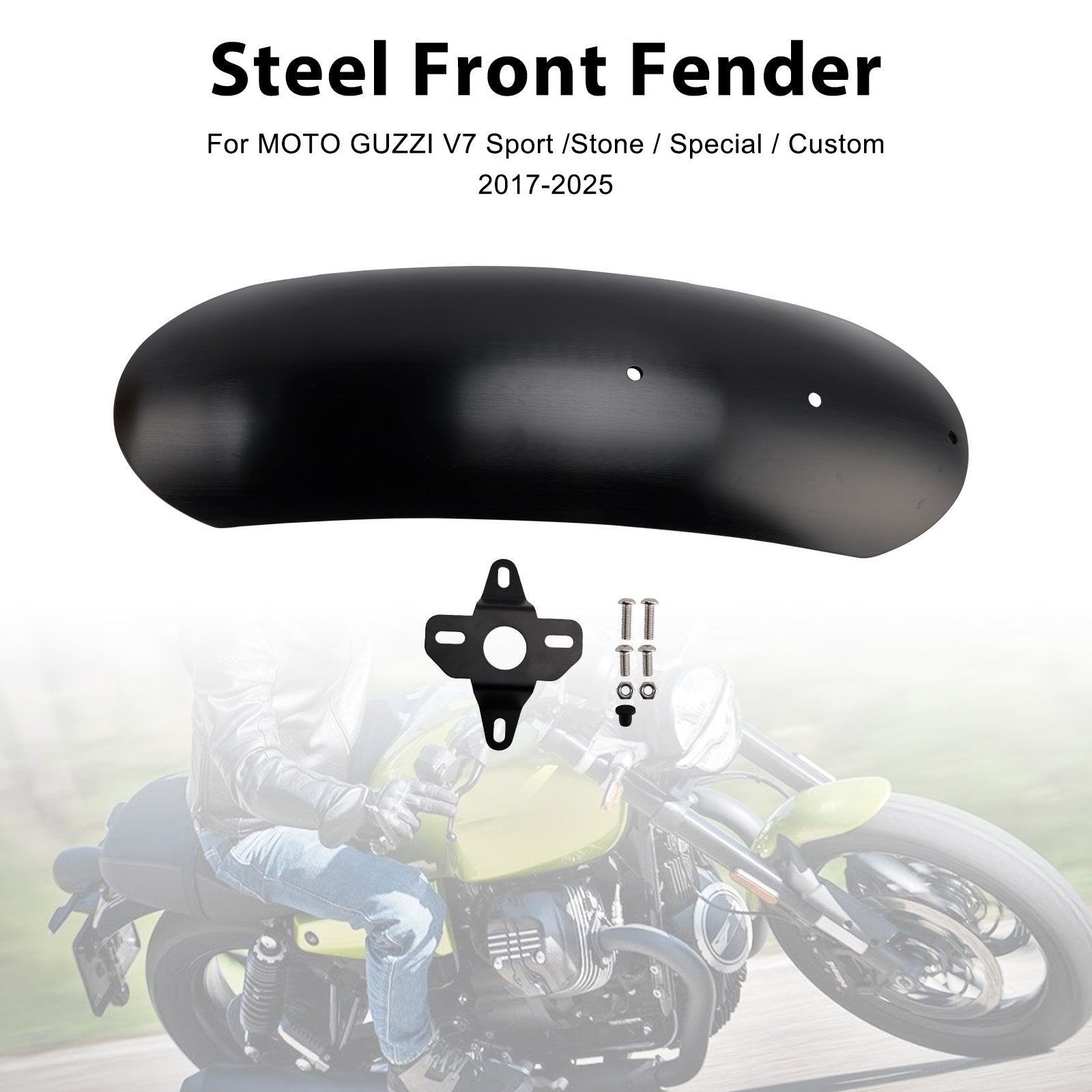 Steel Front Fender Mudguard Fit For MOTO GUZZI V7 Stone Special 2017-2025