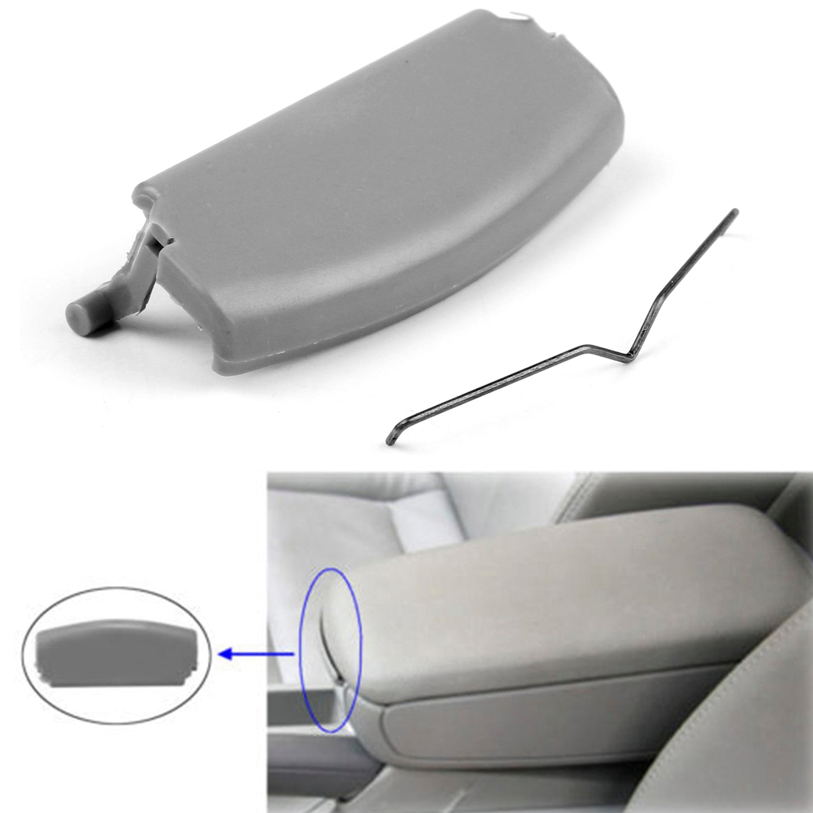 Gray Console Center Armrest Lid Latch For Audi A4 B6 B7 2001-2008 8E0864245E