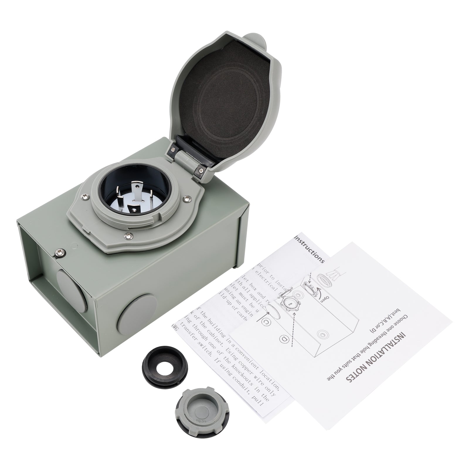 30Amp RV Generator Inlet Box NEMA SS2-50P Power Inlet Box 125/250V