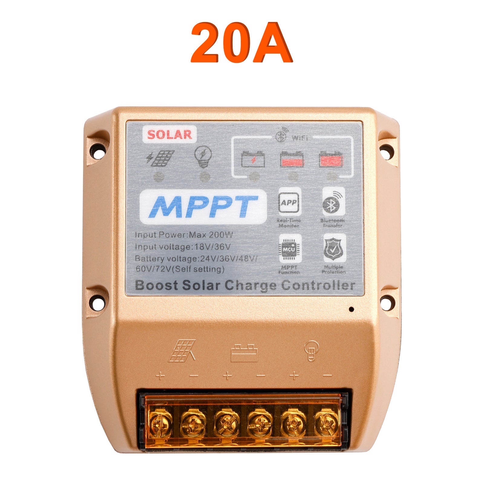 10A/20A/30A Boost MPPT Solar Controller 24V36V48V60V72V Mobile APP Smart Control