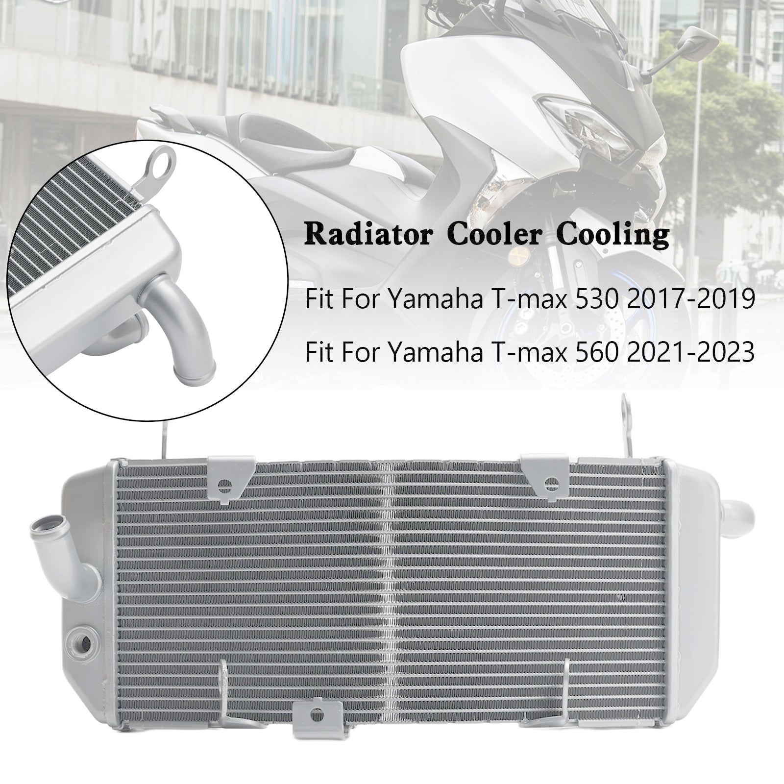 Aluminum Radiator Cooling Cooler For Yamaha Tmax530 17-19 T-max 560 20-23 Silver