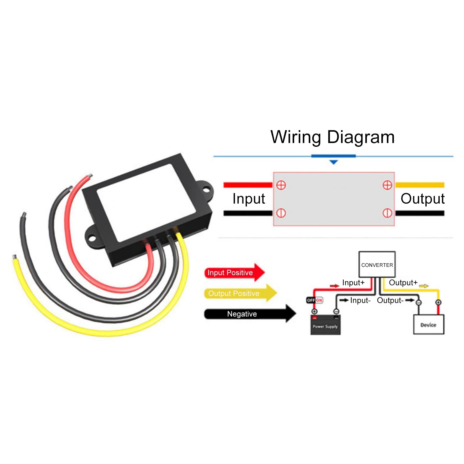 Waterproof DC-DC Converter 20-60V Step Down to 12V Power Supply Module 5A
