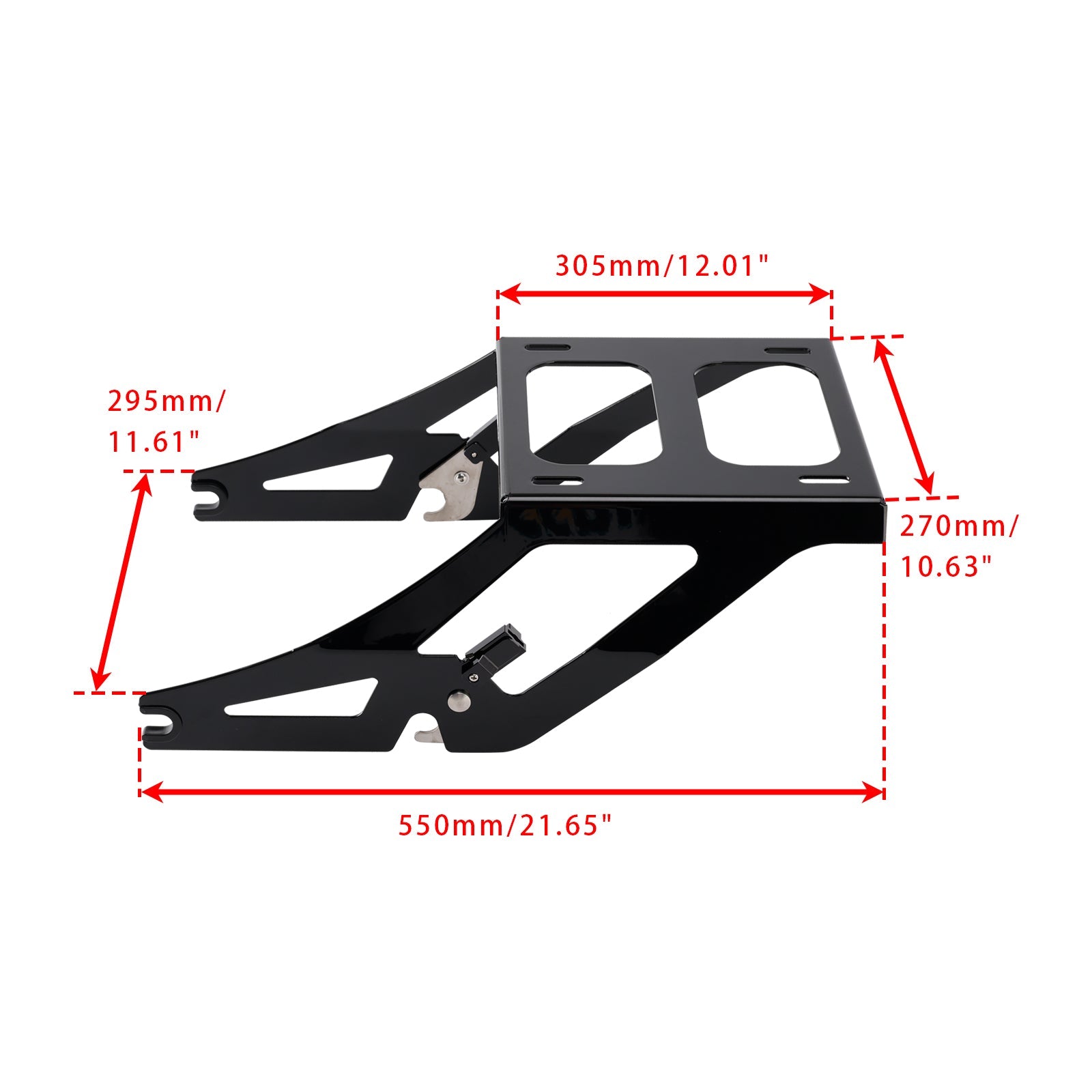 2022-2025 Softail Low Rider ST FXLR ST Black Two Up Luggage Trunk Mount Rack