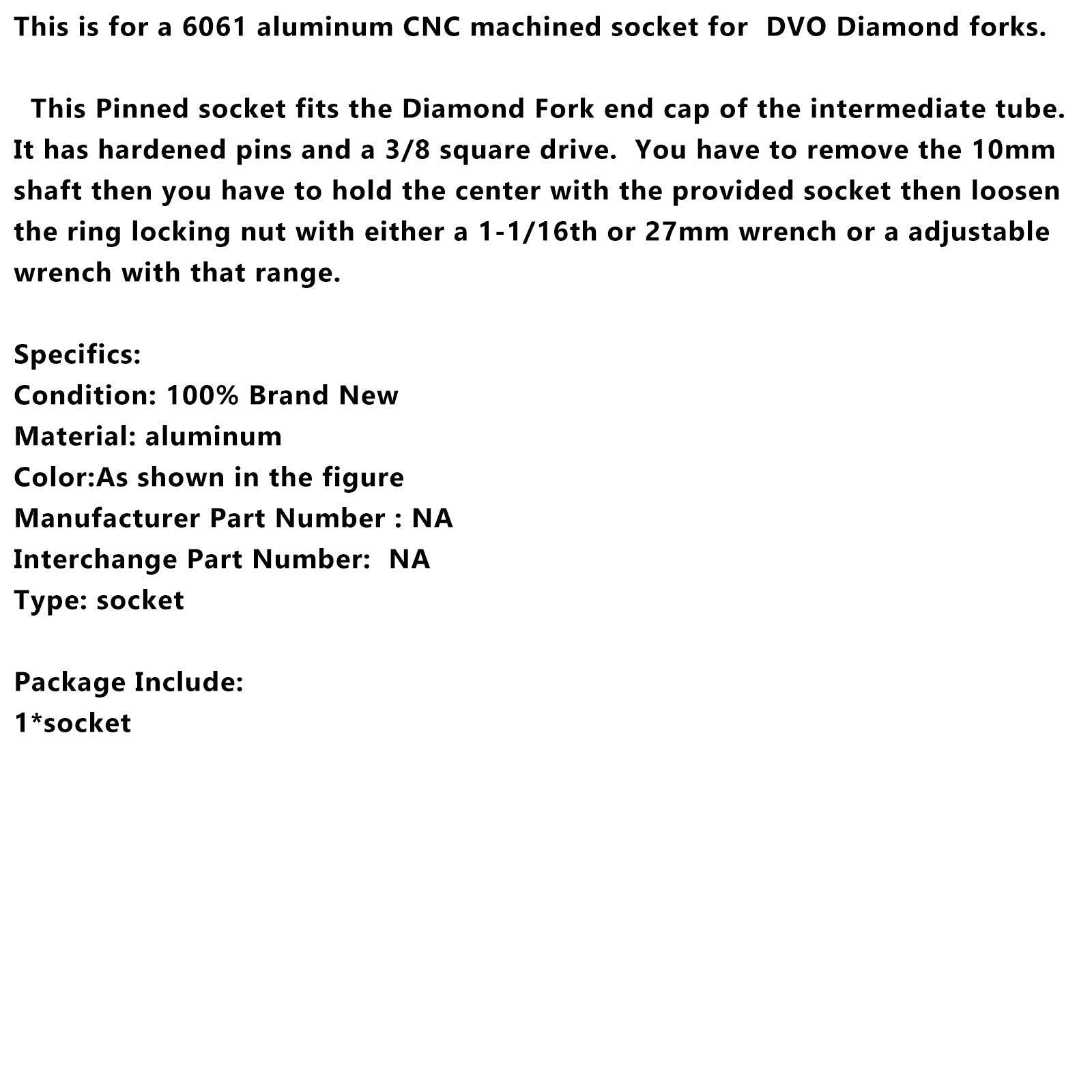 Fork Lower Cap Removal Wrench Tool  Rebuild Service seals For DVO Diamond