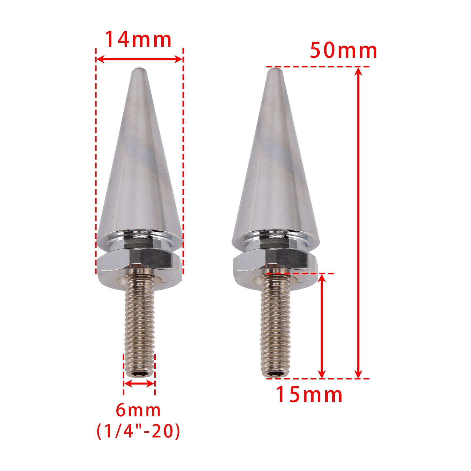 3 Spiked Windshield Bolts Silver For Electra Glide Tri Glide Street Glide 96-13