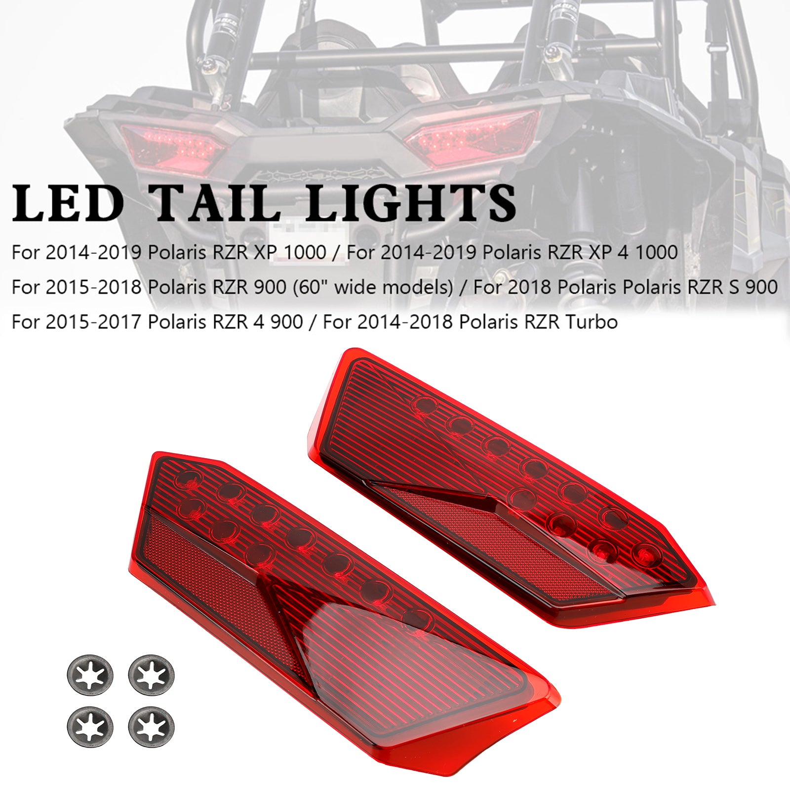 2412341 2412342 LED Tail Lights For Polaris RZR Turbo 1000 XP 900 S 2014-2019